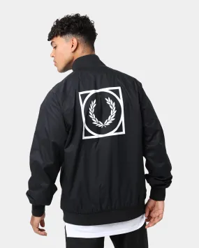 Fred Perry Graphic Print Zip Through Jacket Black