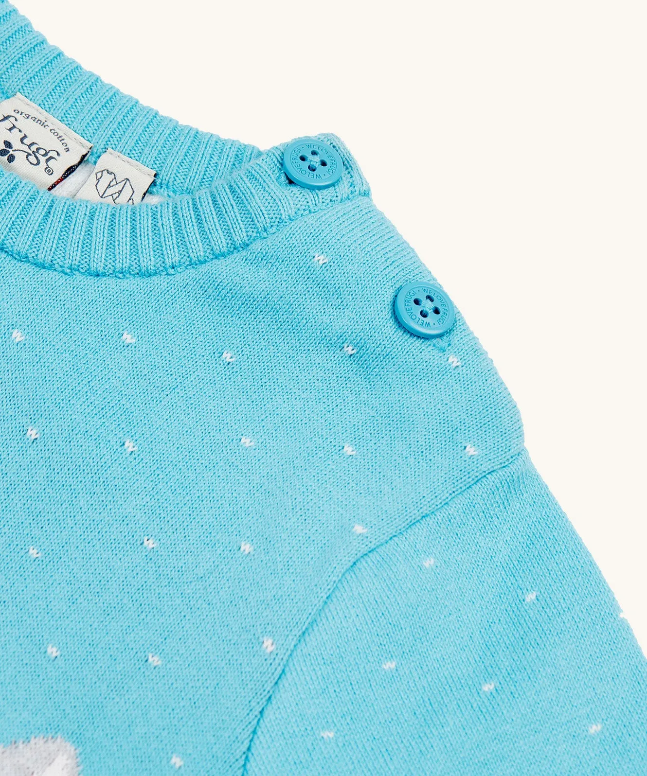 Frugi Elwood Knitted Jumper - Blue/Polar Bear