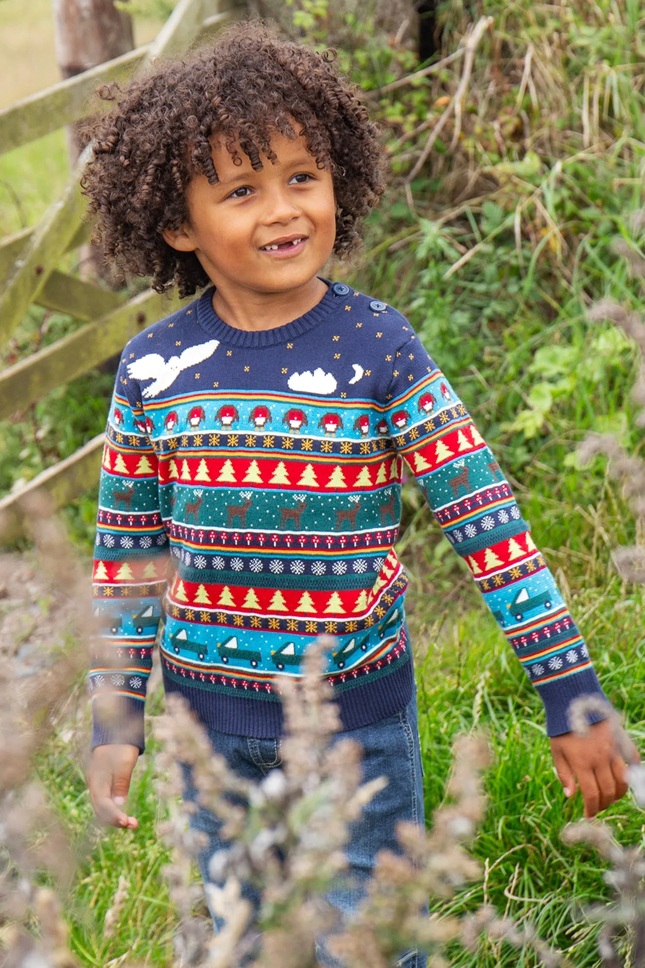 Frugi Forest FairIsle Jumper Christmas Woodland