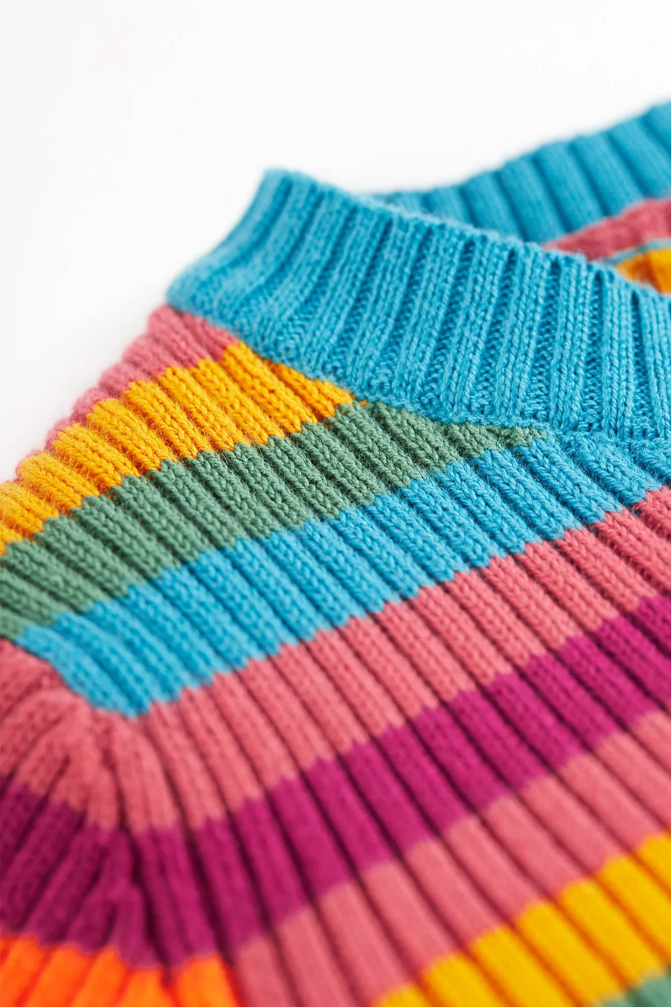 Frugi Zoe Knitted Jumper Rainbow Stripe