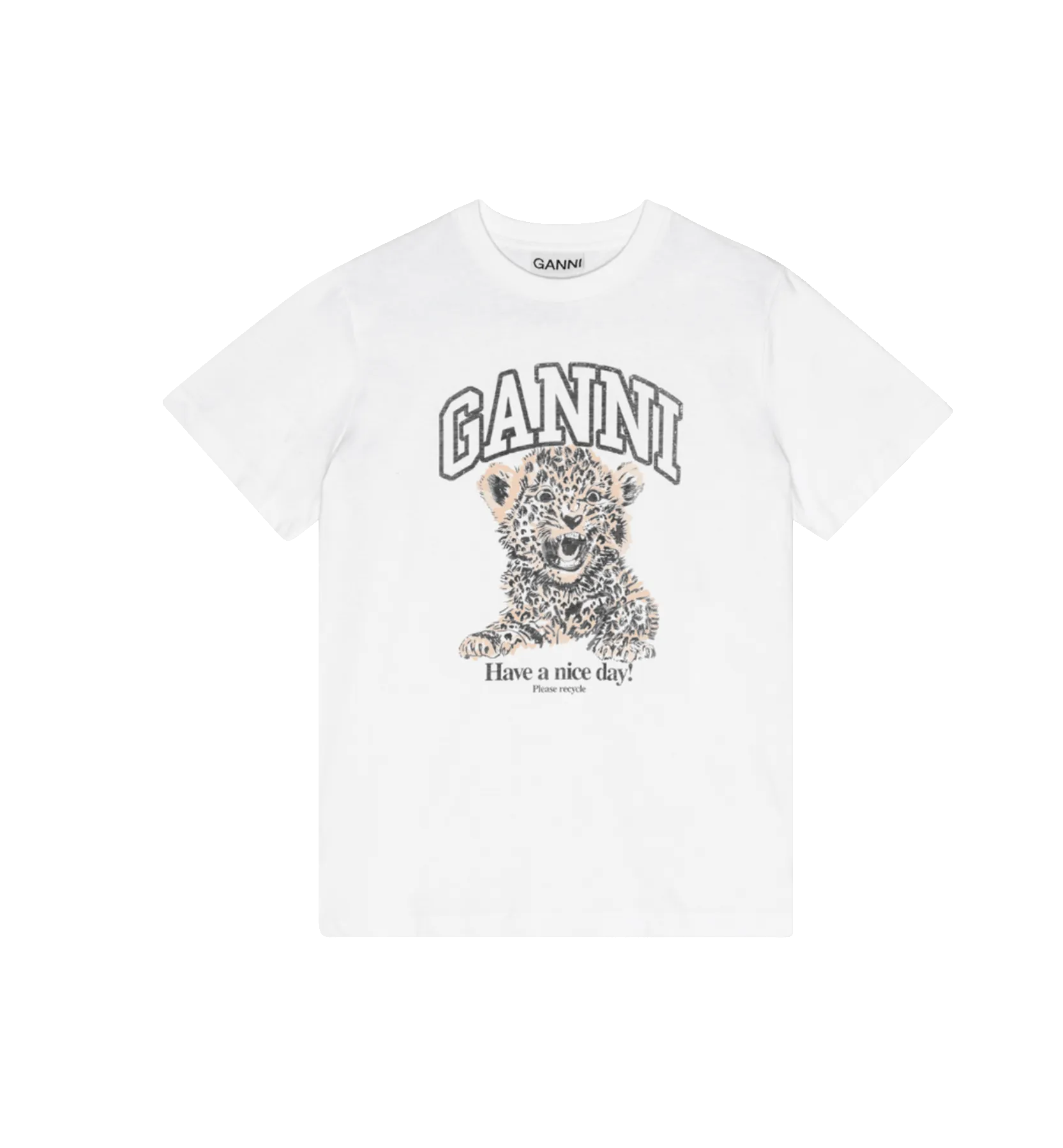 GANNI Basic Leopard T-shirt