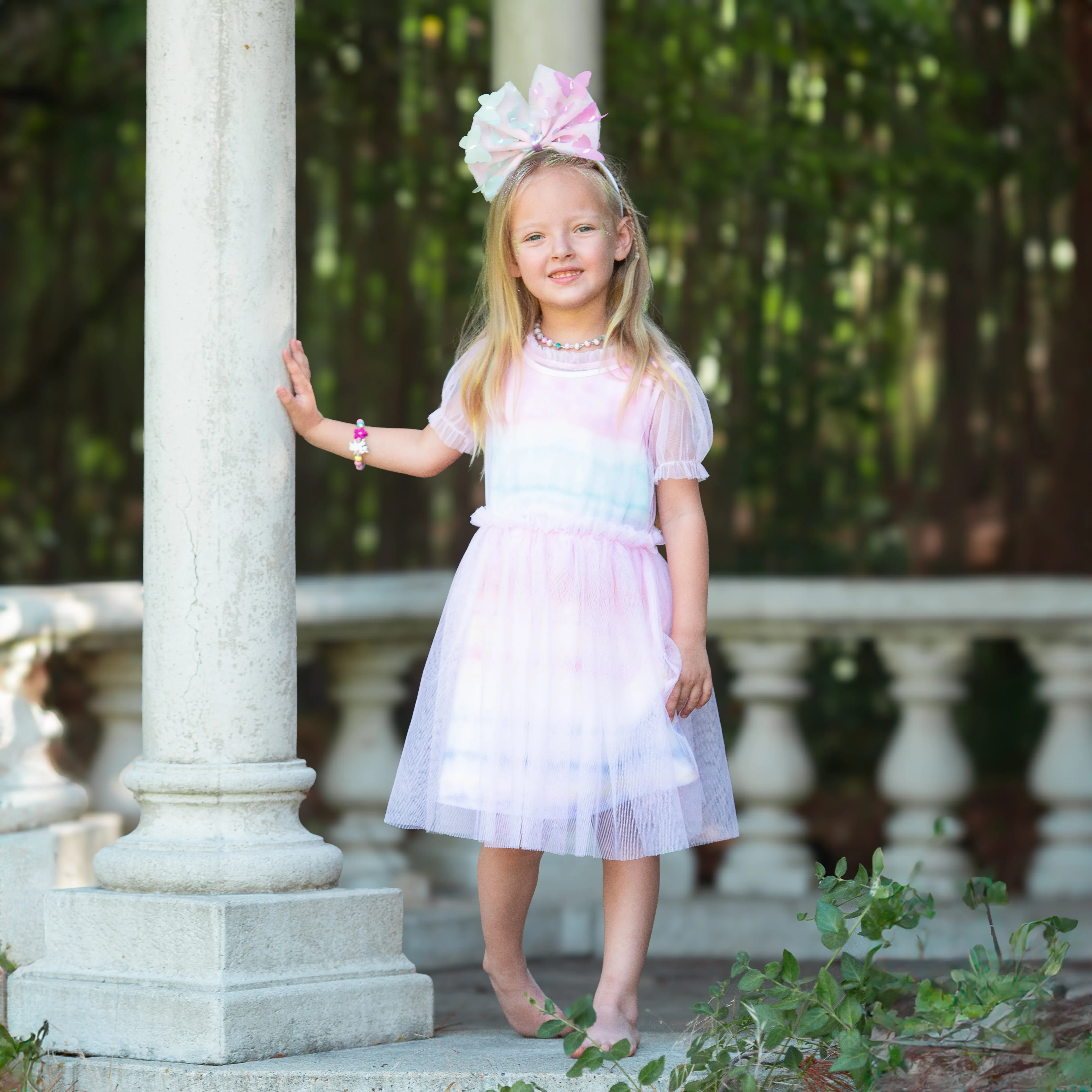 Girls Mesh Overlay Tutu Dress