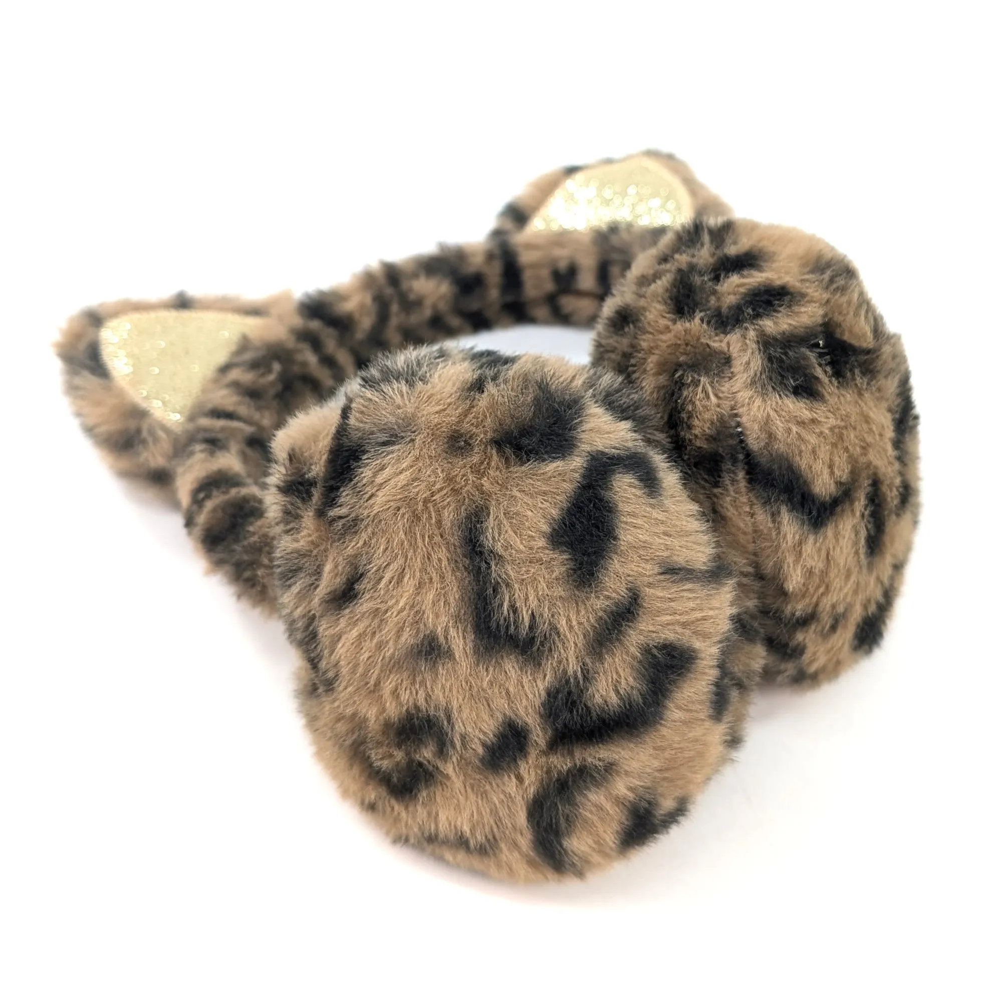 Glitter Cat Ear - Ear Muffs - Brown Animal Print