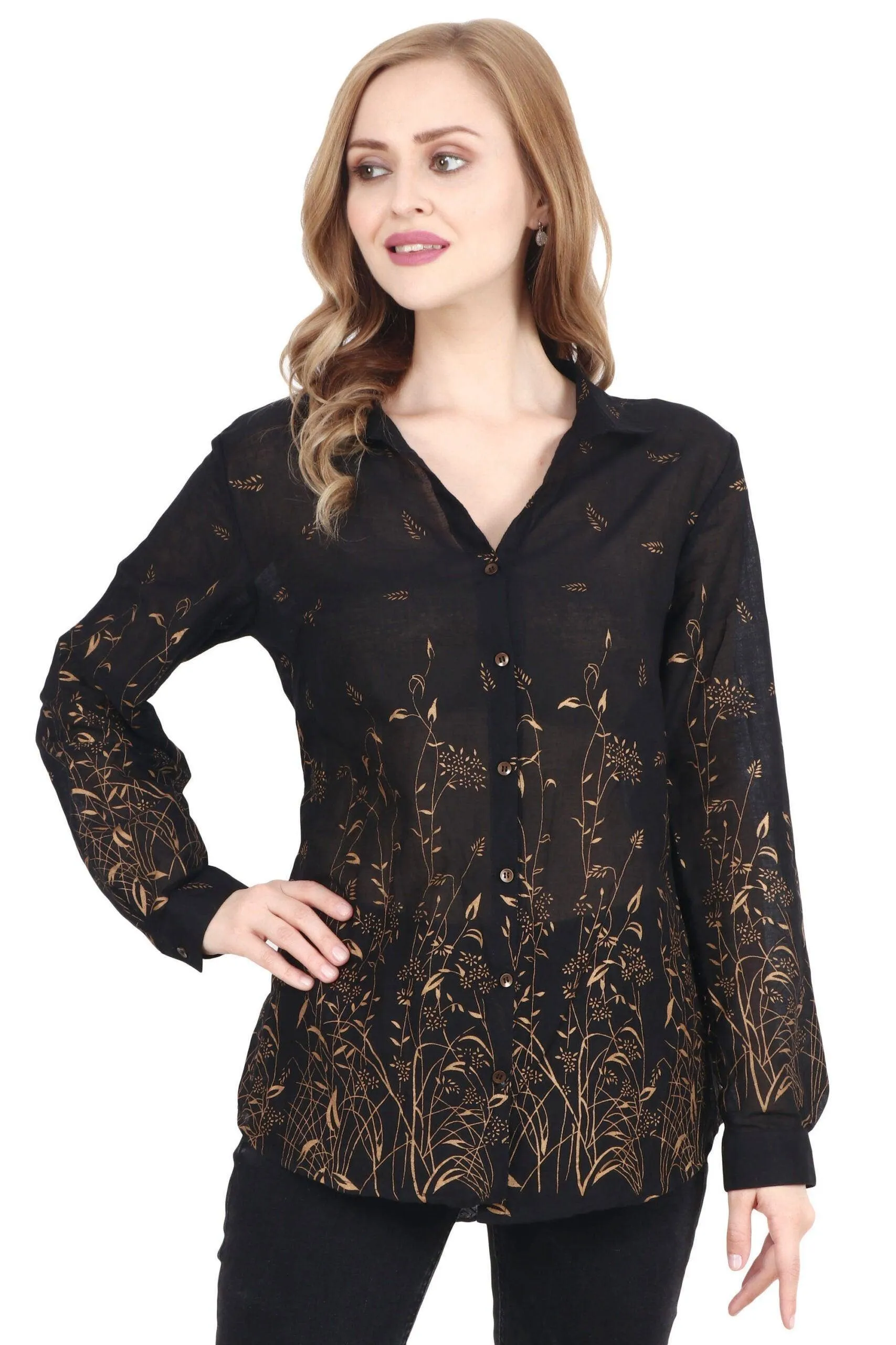 Golden Leaves Printed Shirt