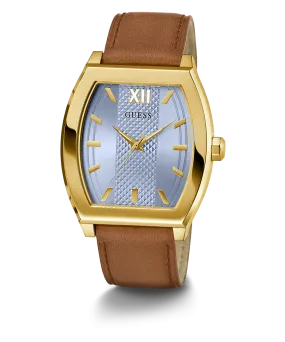 GUESS Mens Brown Gold Tone Analog Watch