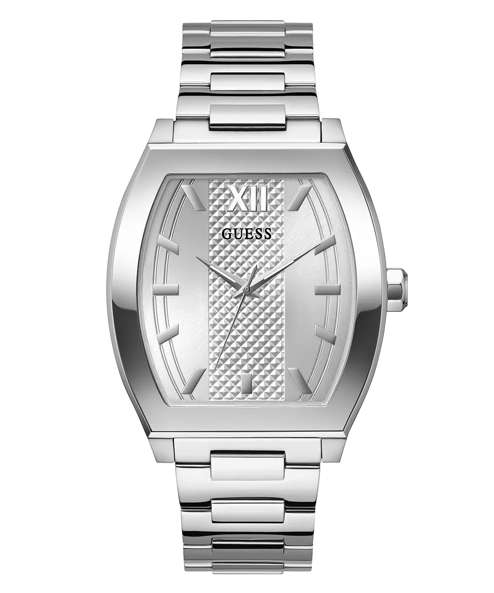 GUESS Mens Silver Tone Analog Watch