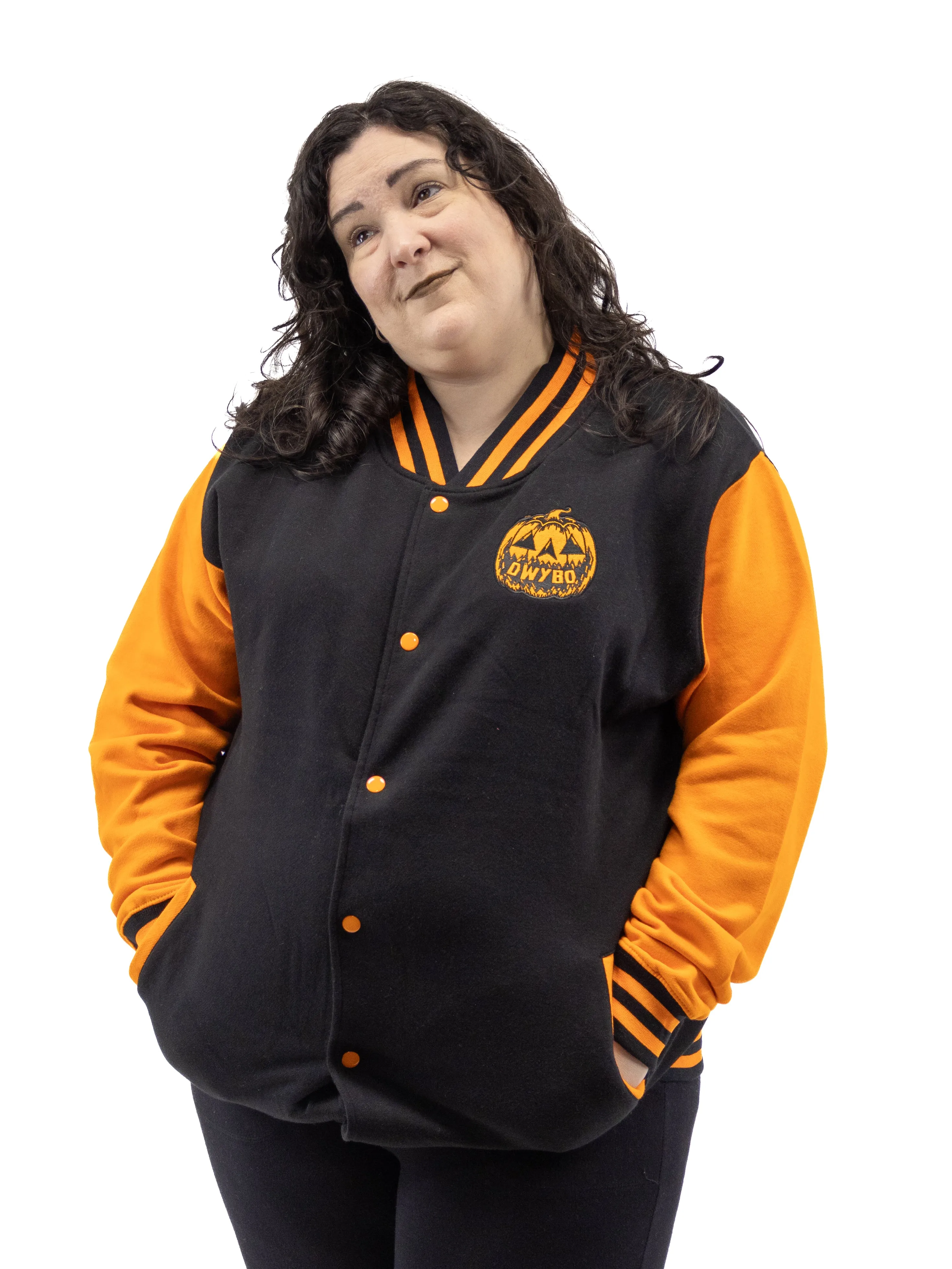 Halloween Pumpkin Black & Orange Varsity Jacket