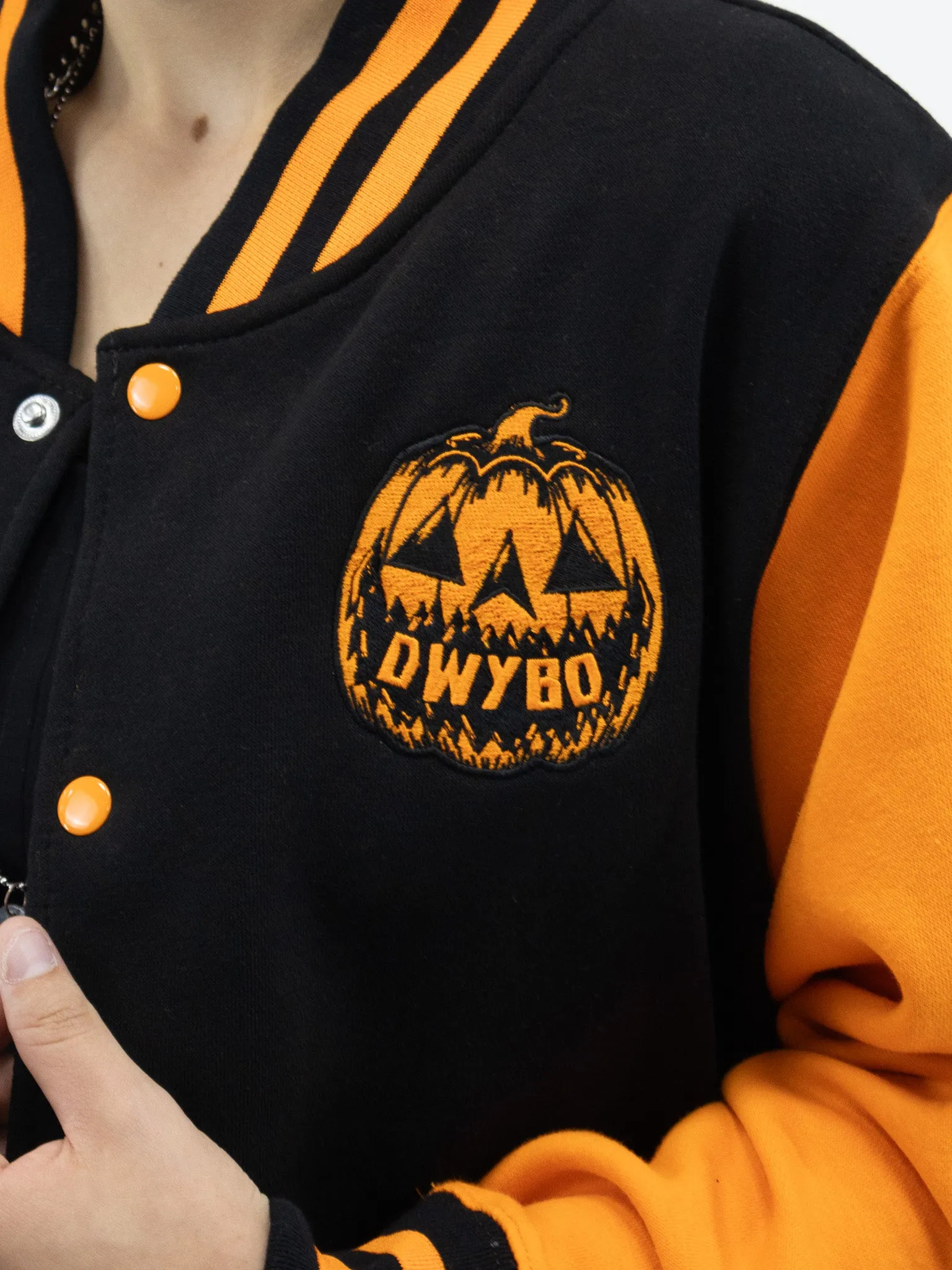 Halloween Pumpkin Black & Orange Varsity Jacket