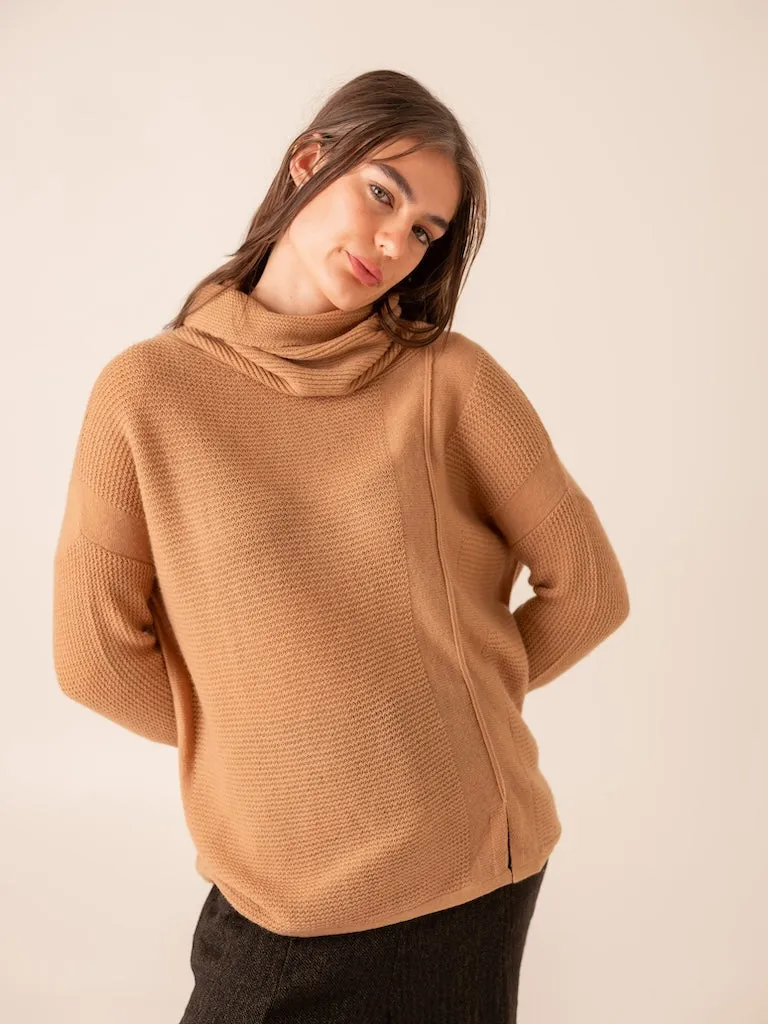 Harpers Emporium Cowl Neck Cashmere in Maple