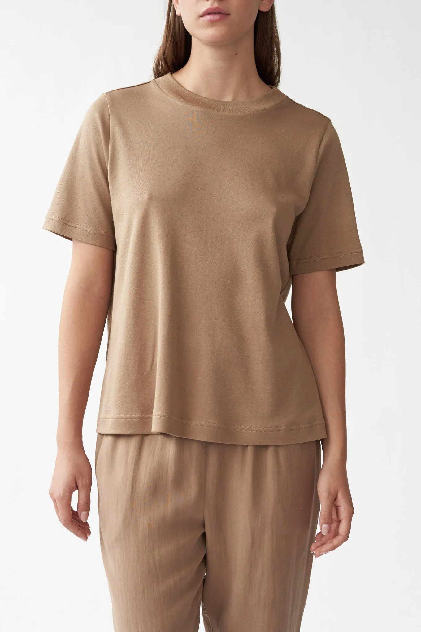 HAZE TEE - TOBACCO - SILK/COTTON JERSEY