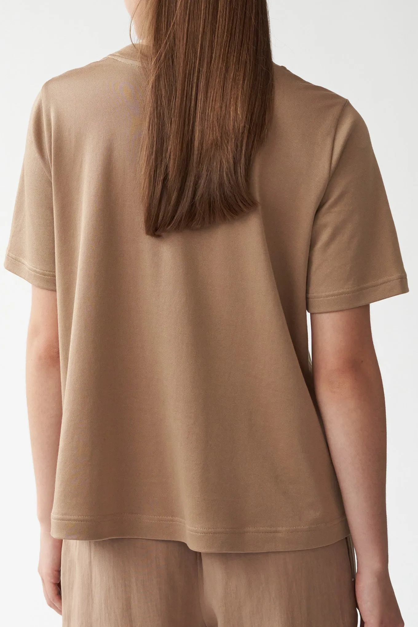 HAZE TEE - TOBACCO - SILK/COTTON JERSEY