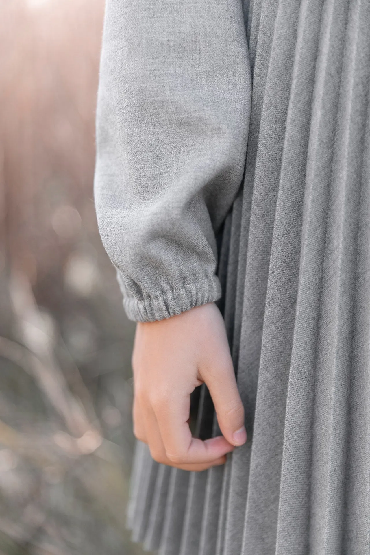 Heather Grey Pleated Dress