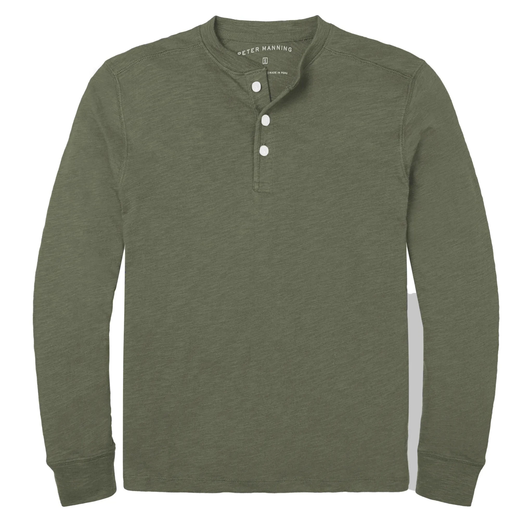 Henley Shirt Long Sleeve - Olive