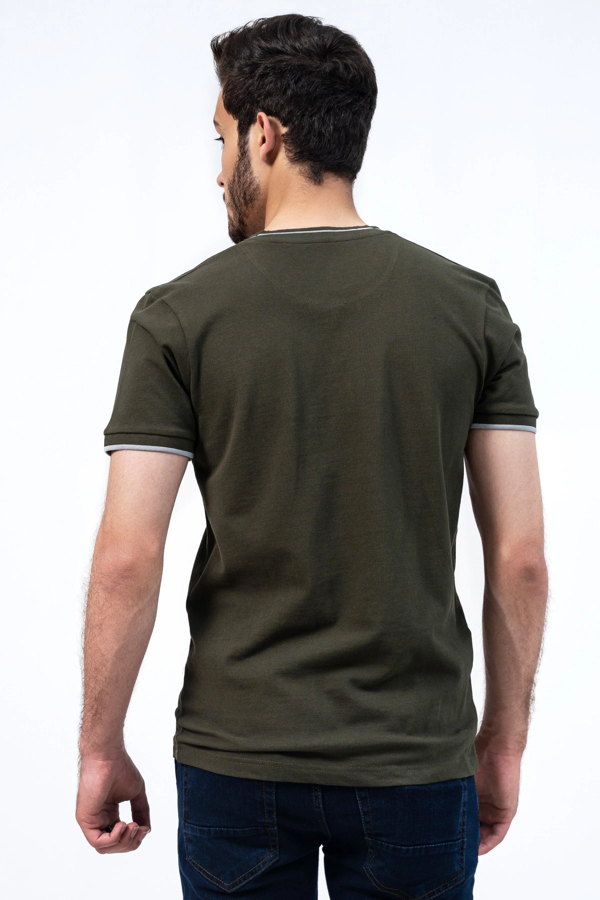 HENLEY T-SHIRT OLIVE GREEN