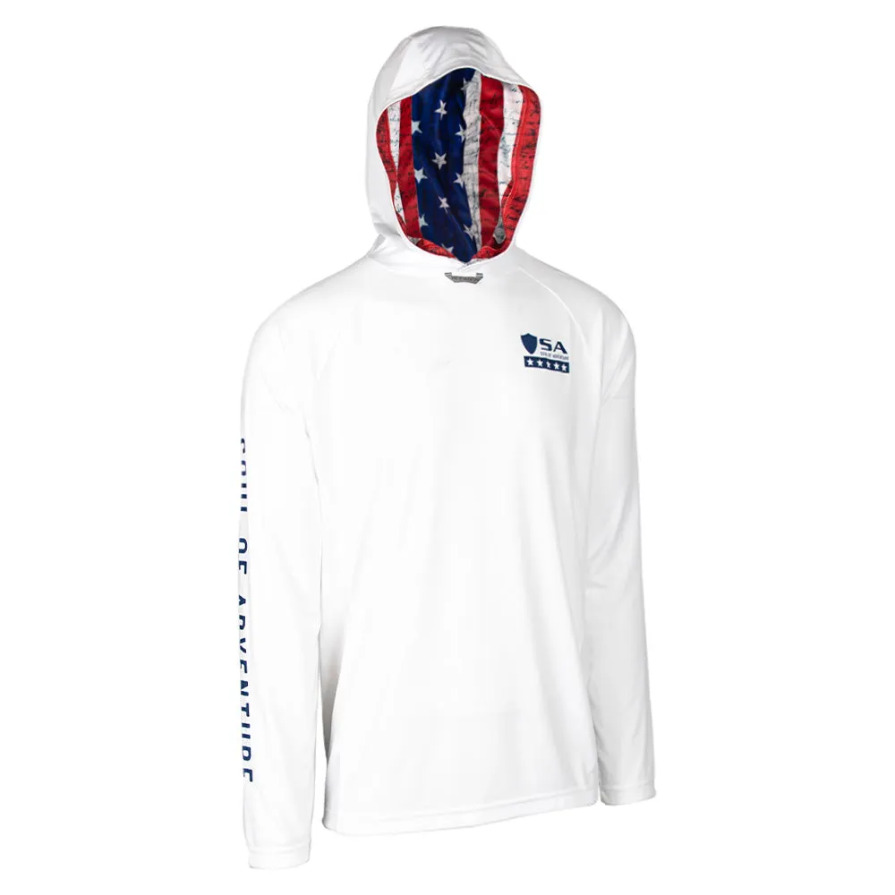 Hooded Performance Long Sleeve Shirt | American Flag