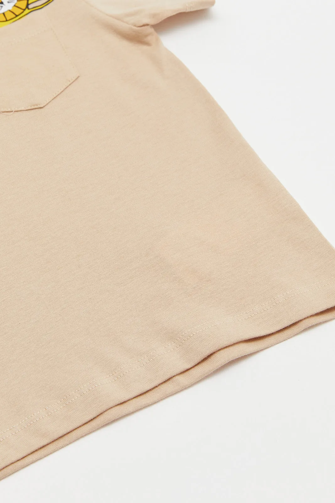 Infant Boys Beige Pocket Henley T-Shirt