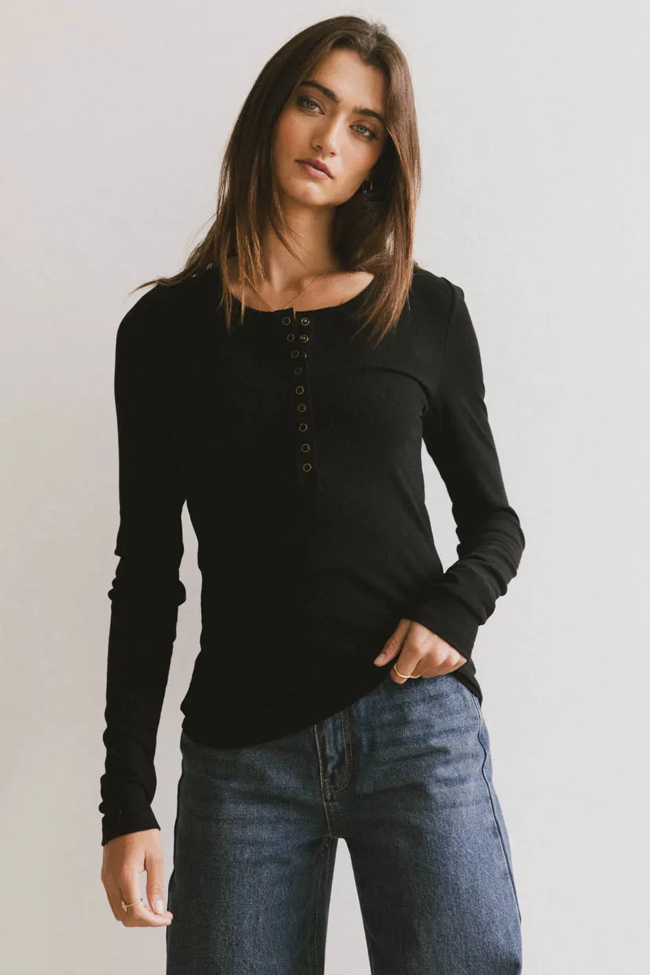 Ivanna Henley Top in Black