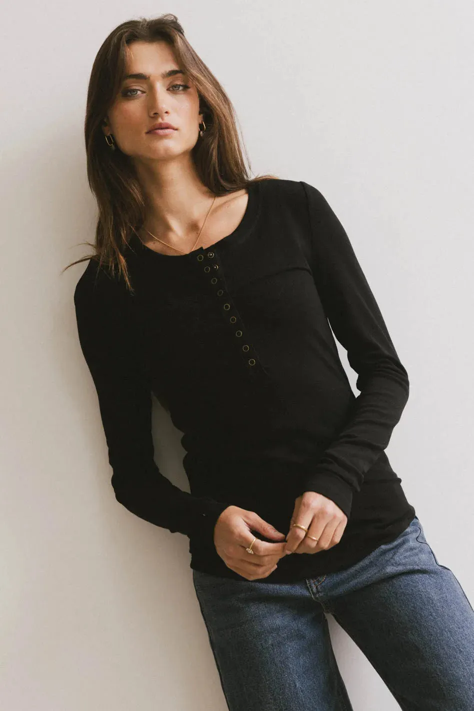 Ivanna Henley Top in Black