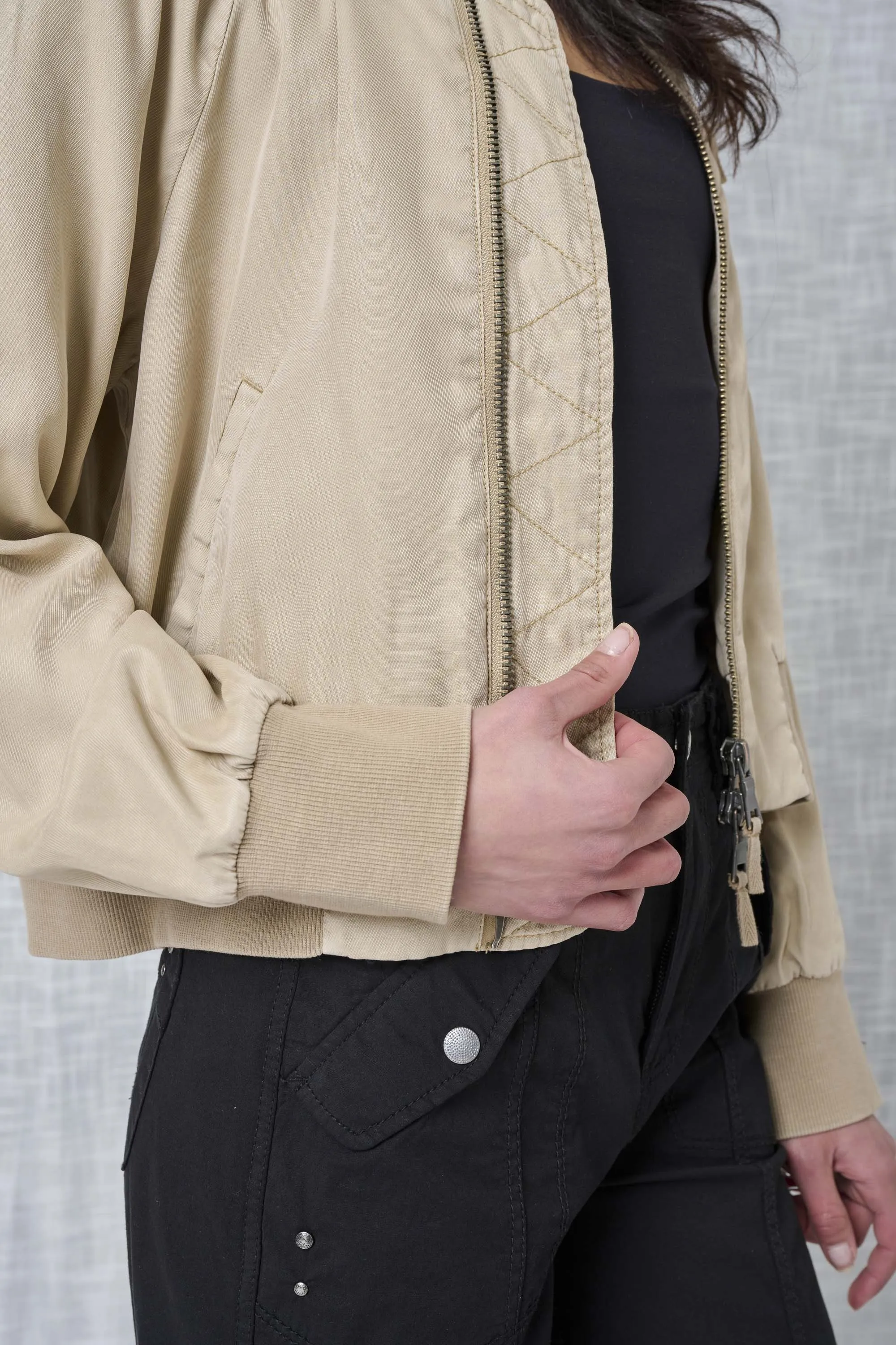 Josiah Solid Twill Bomber Jacket