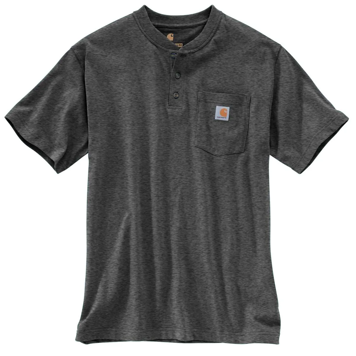 K84 - Carhartt Men's Loose Fit Heavyweight Short-Sleeve Pocket Henley T-Shirt