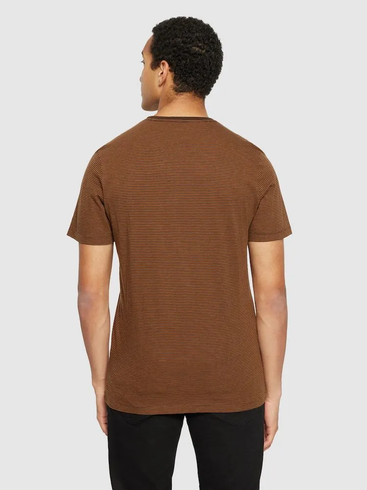 KCA 1010053 Regular striped basic t-shirt 8035 dark brown stripe men