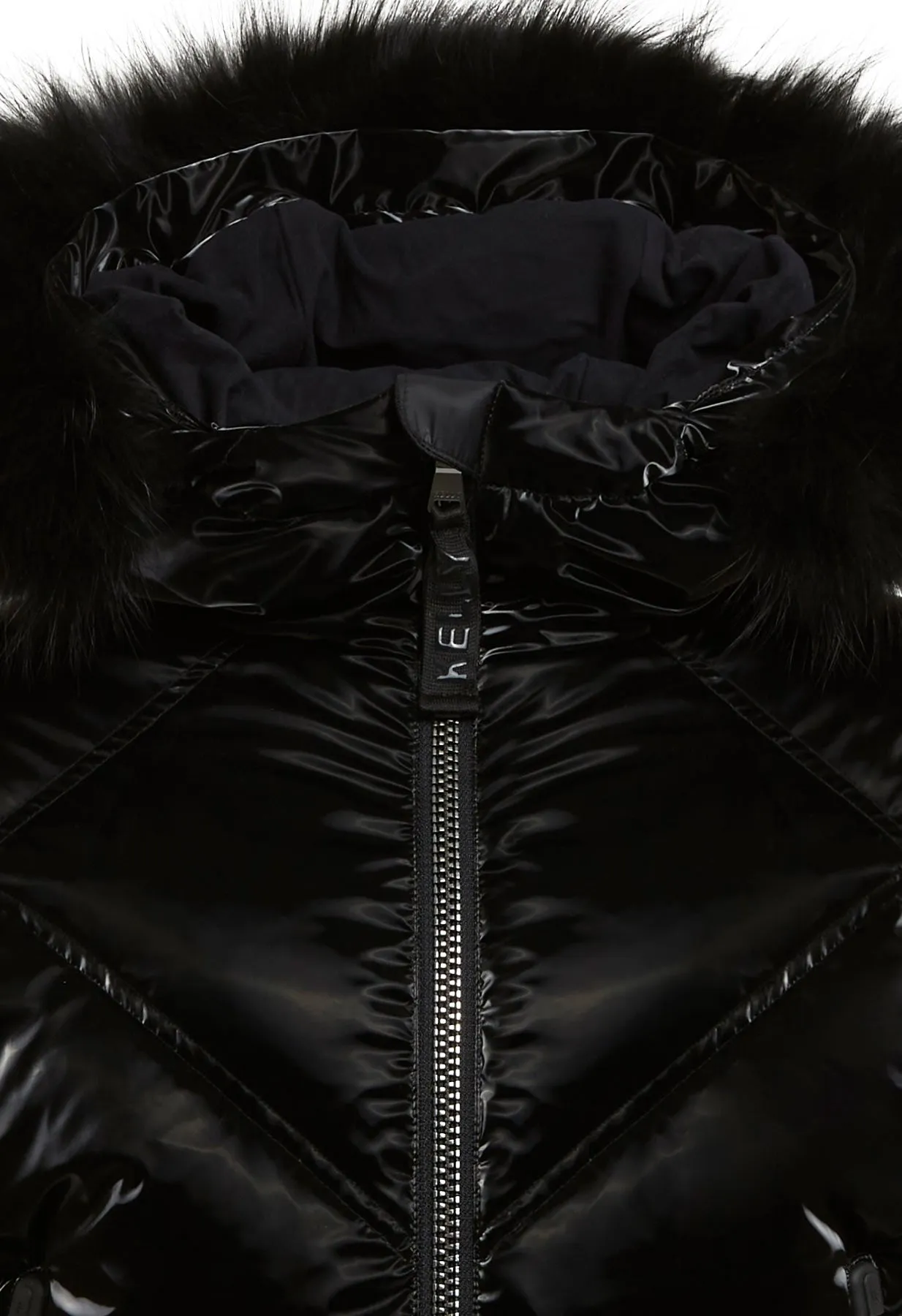 Kelly Sydney Down Ski Jacket in Black with Fur