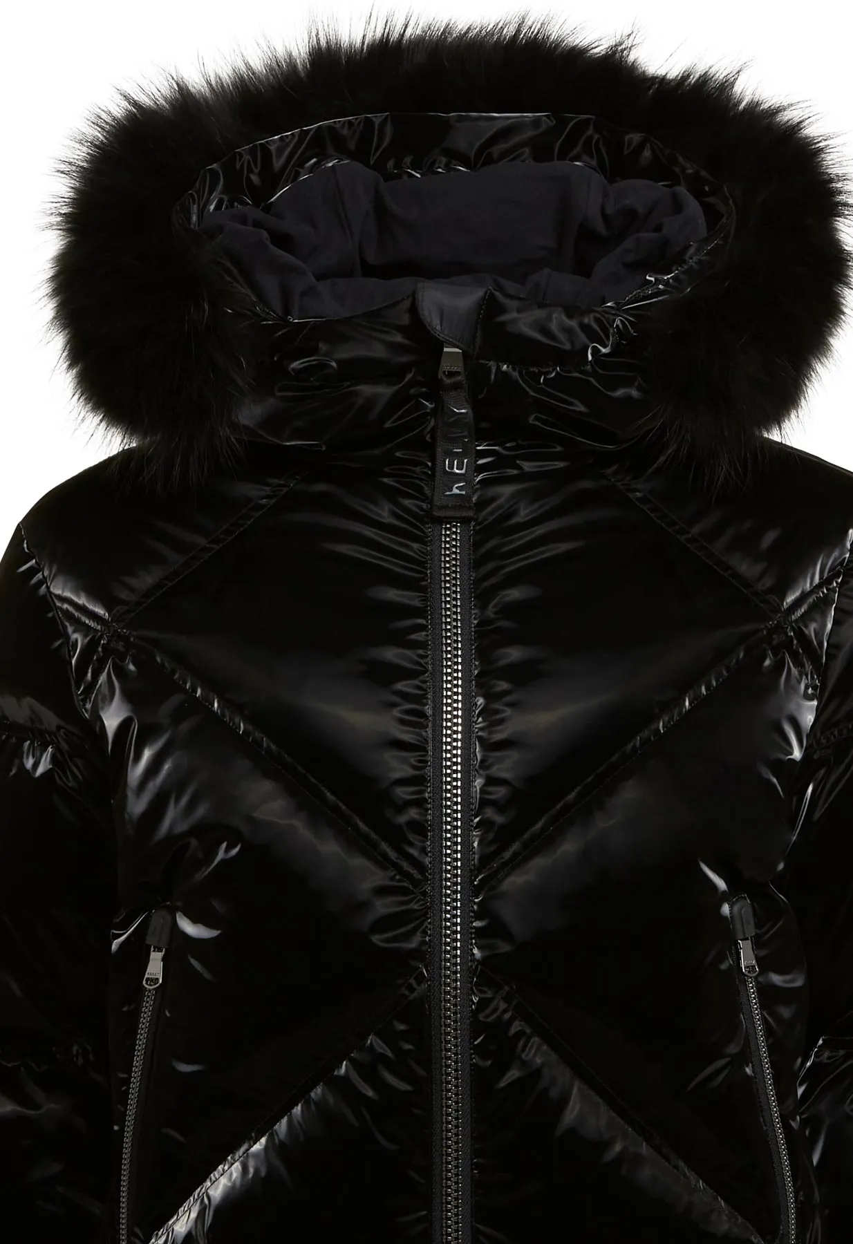 Kelly Sydney Down Ski Jacket in Black with Fur