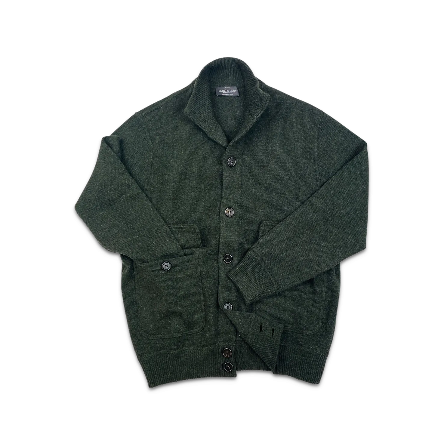 Knitted Bomber in Forest Green