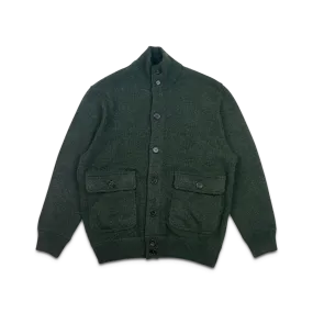 Knitted Bomber in Forest Green