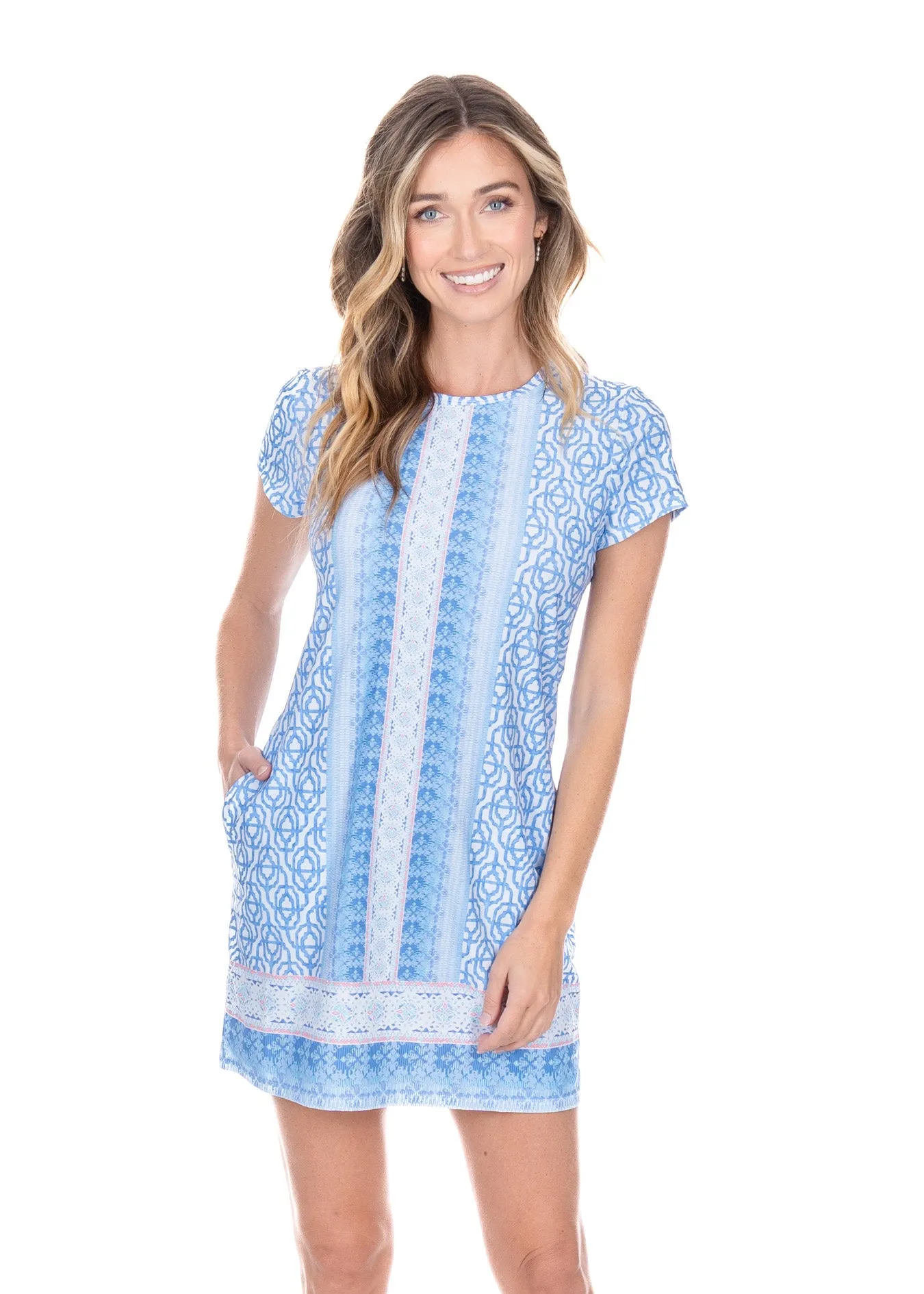 Lake Como Short Sleeve Shift Dress