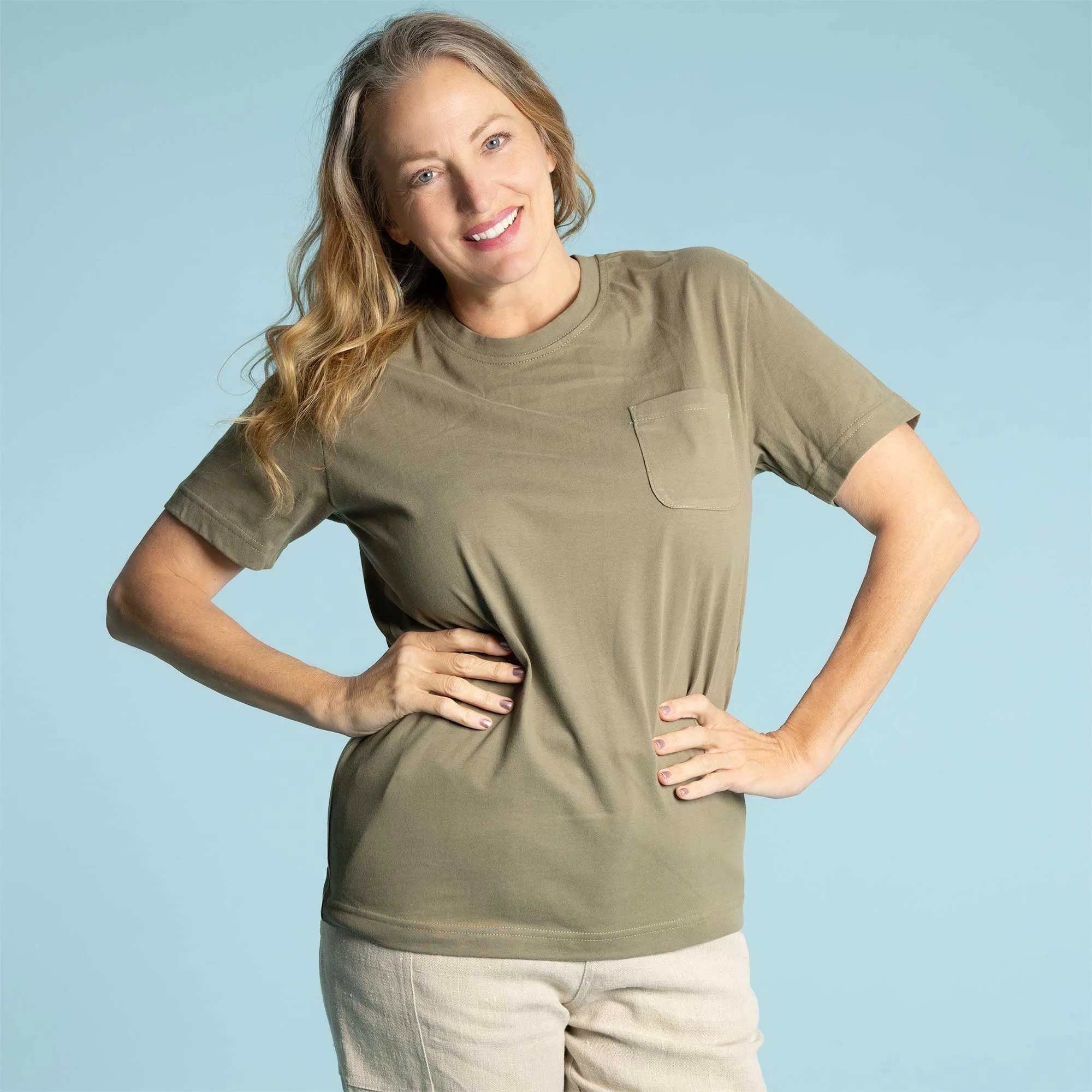 LAKEFOREST 100% Organic Cotton Luxury Pocket T-Shirt (No Latex, 100% Biodegradable OC Thread Option) (Unisex)