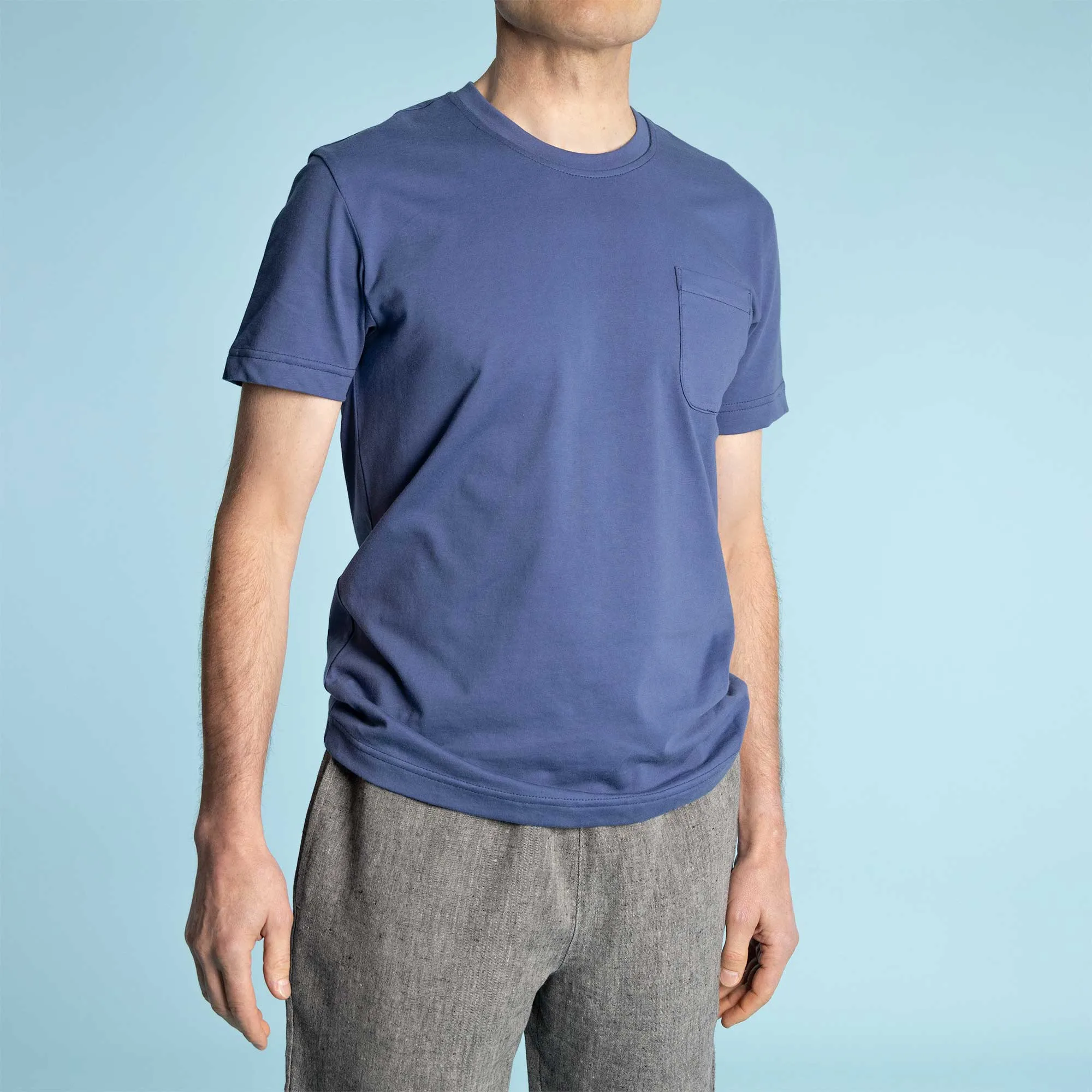 LAKEFOREST 100% Organic Cotton Luxury Pocket T-Shirt (No Latex, 100% Biodegradable OC Thread Option) (Unisex)