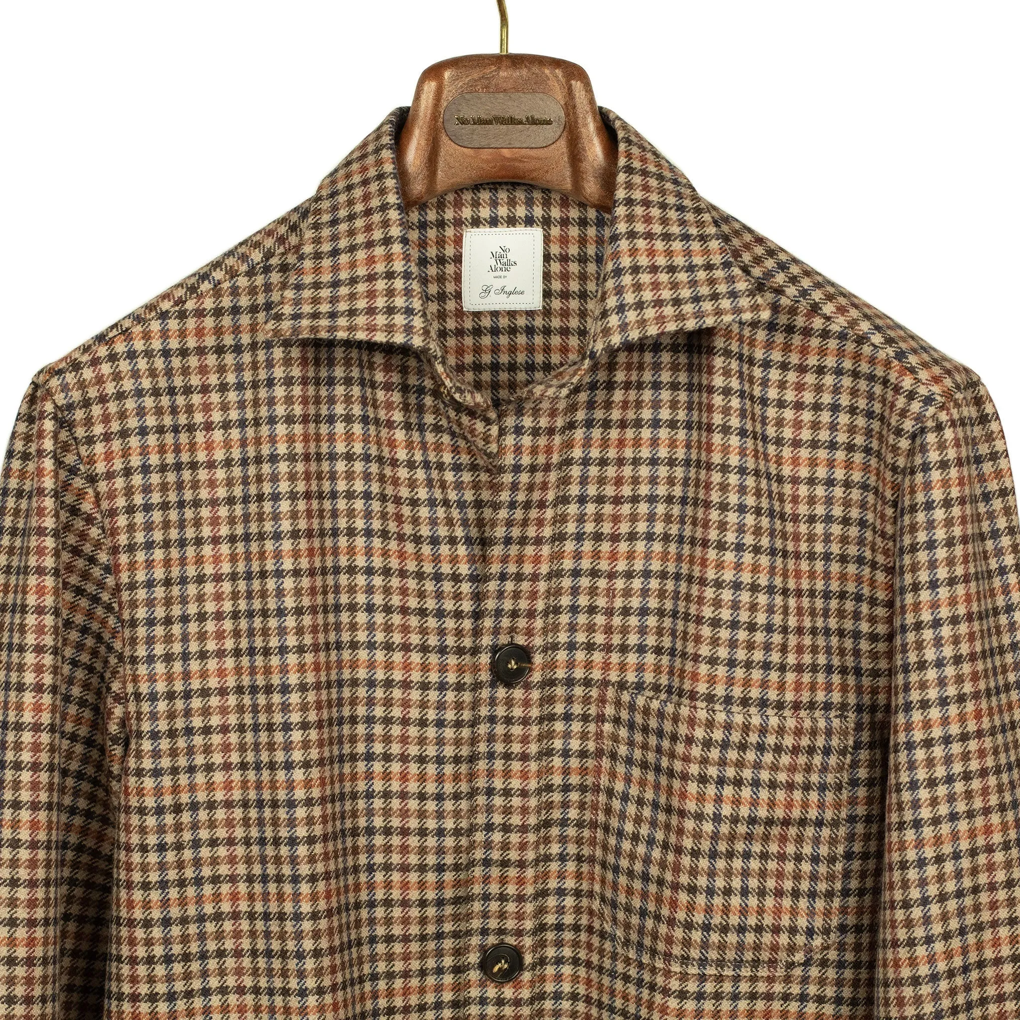 Lavoro chore jacket in brown & rust gun check wool (restock)