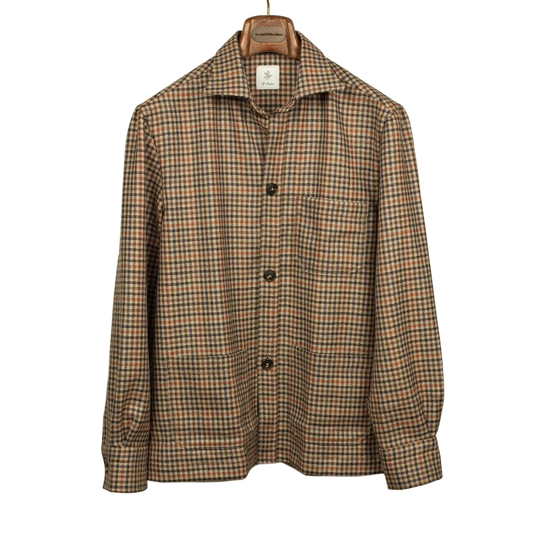 Lavoro chore jacket in brown & rust gun check wool (restock)