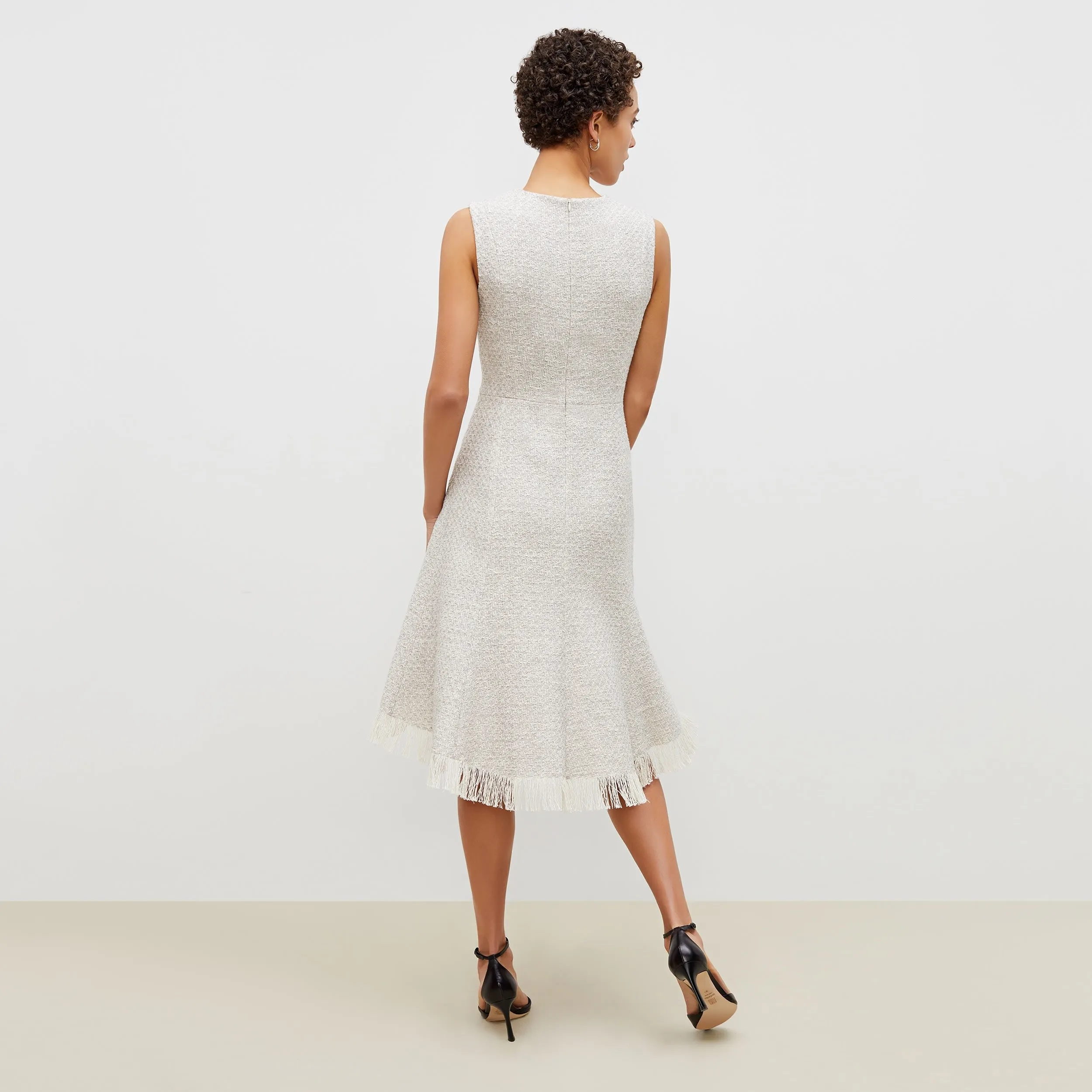 Lindsay Dress - Cotton Boucle :: Sea Salt / Ivory