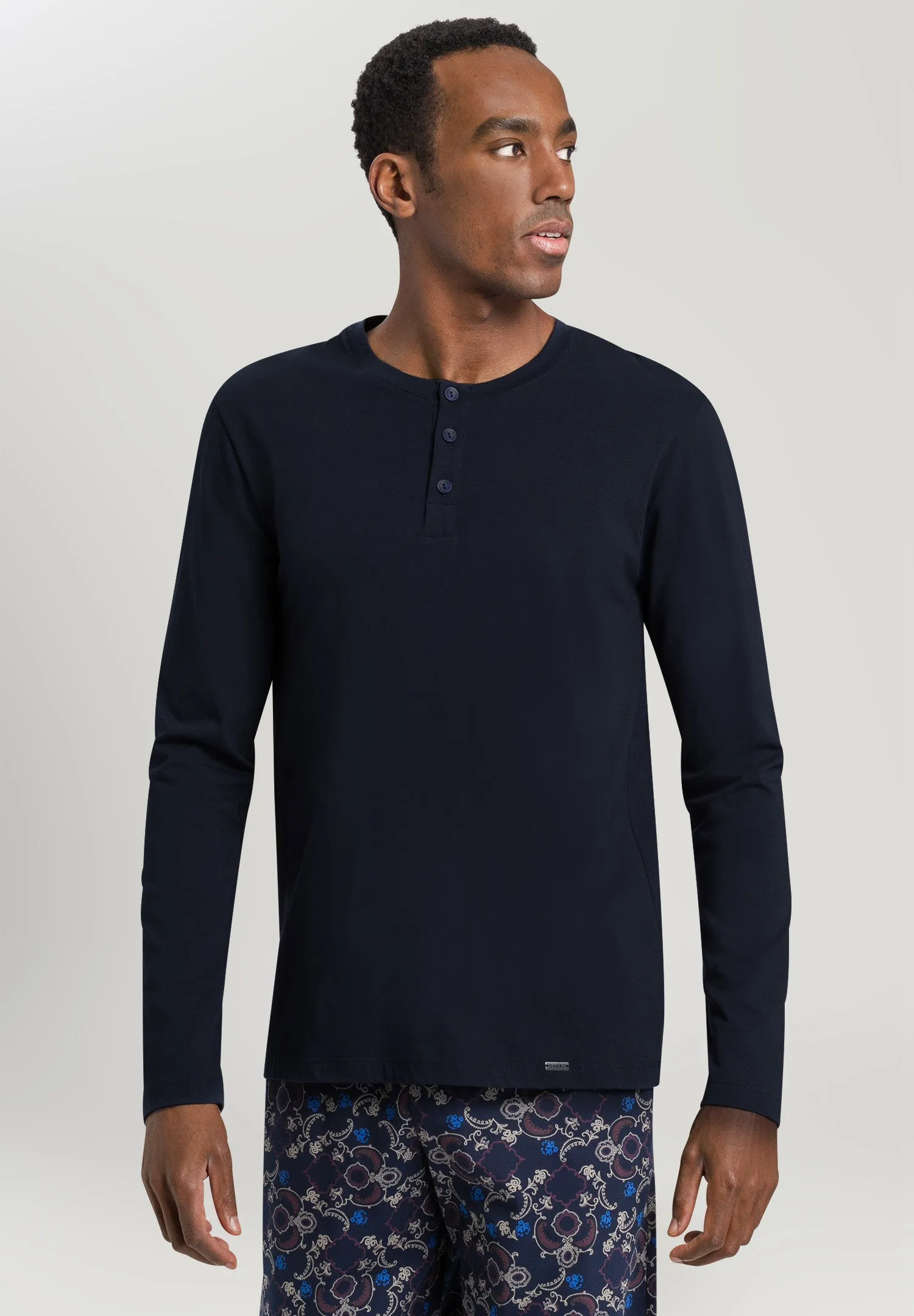 Living Shirts Long Sleeve Henley | Deep Navy 75046-1610