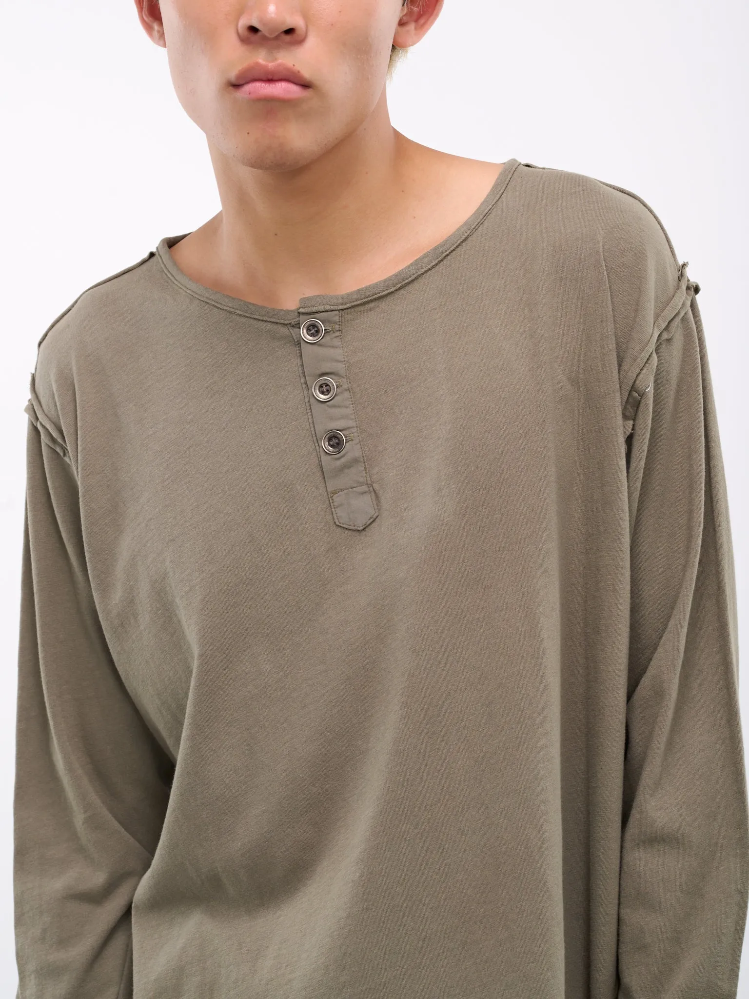 Long Sleeve Henley (JM101-OLIVE)