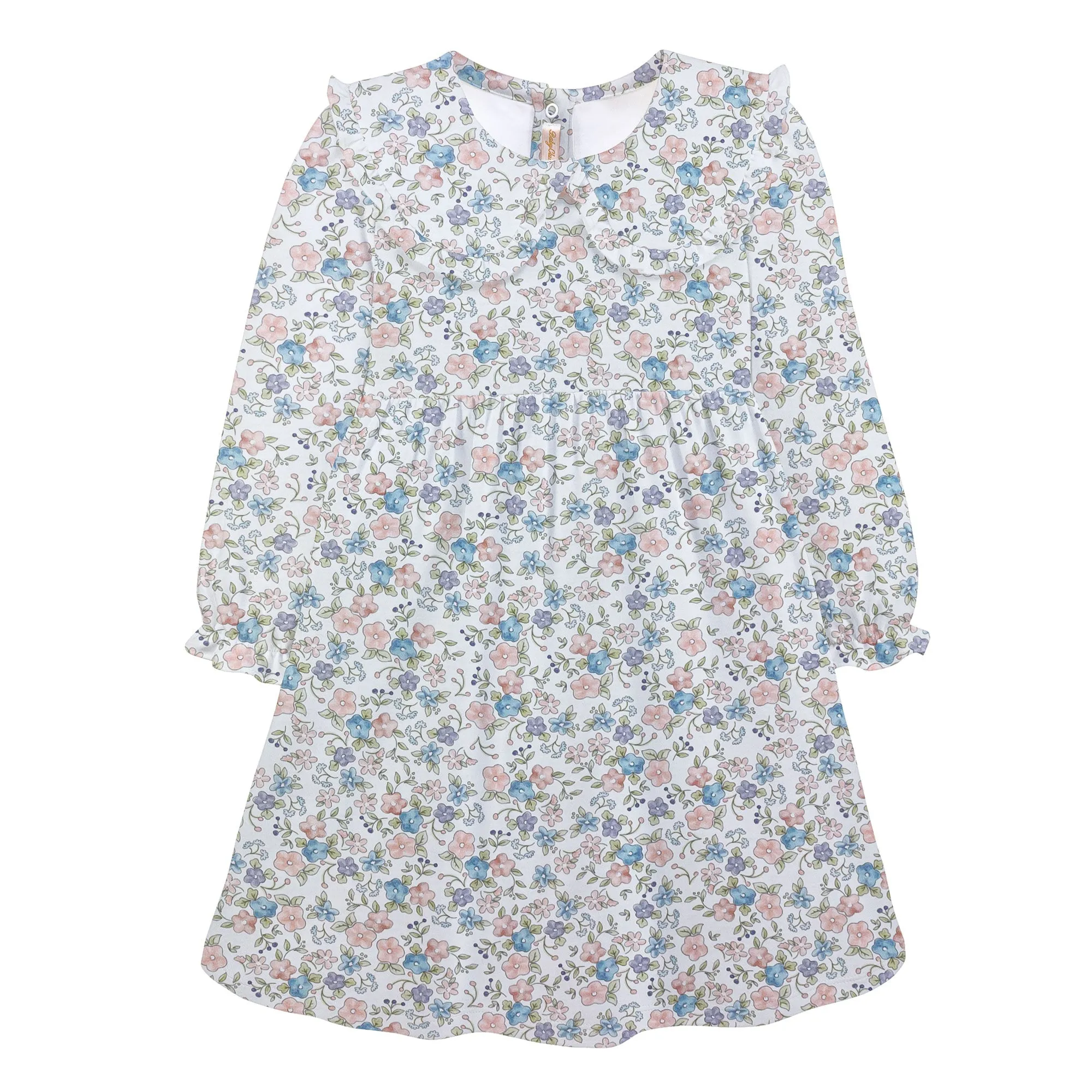 Long Sleeve, Softest Pima Dress, Pastel Garden