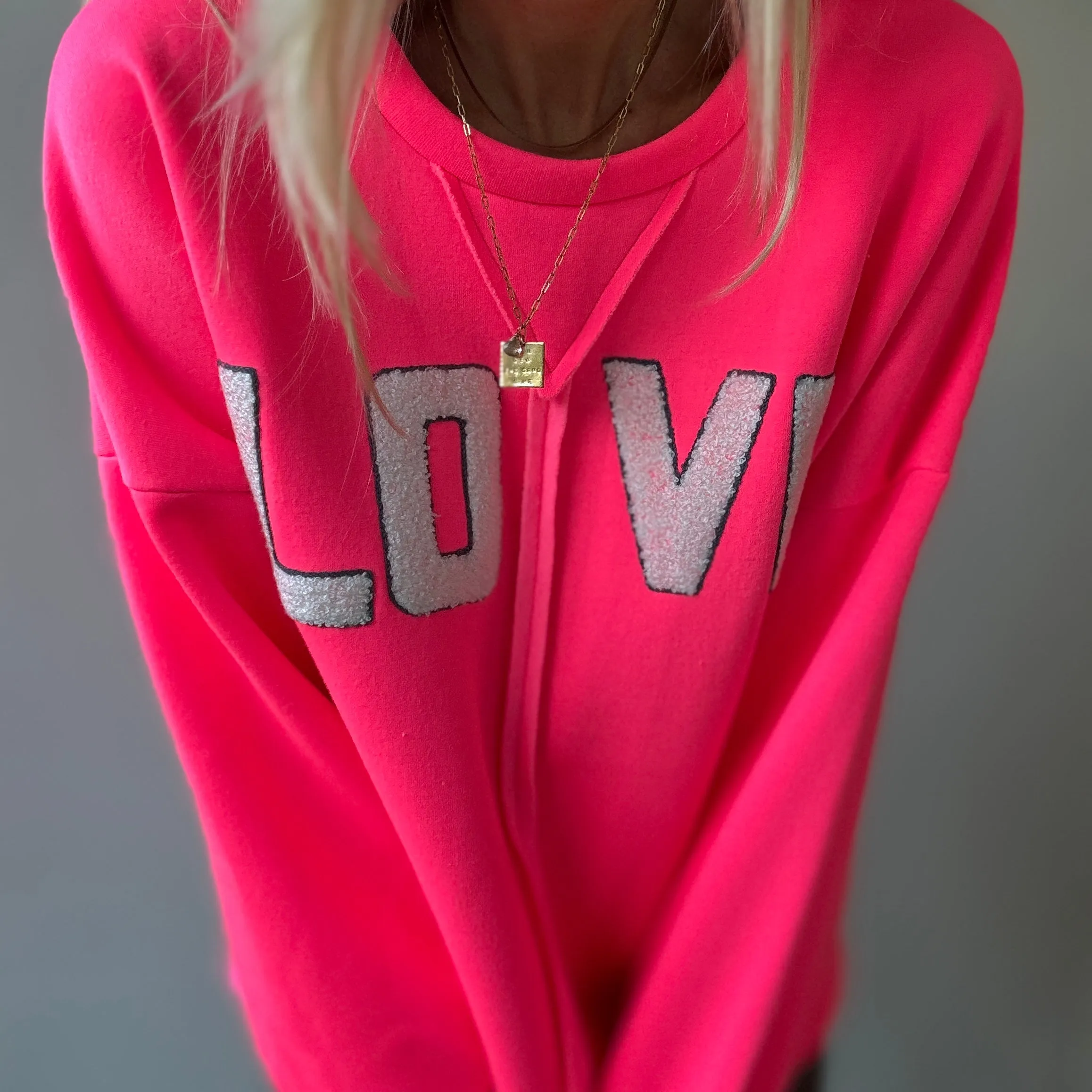 LOVE neon pink sweatshirt *NEW*