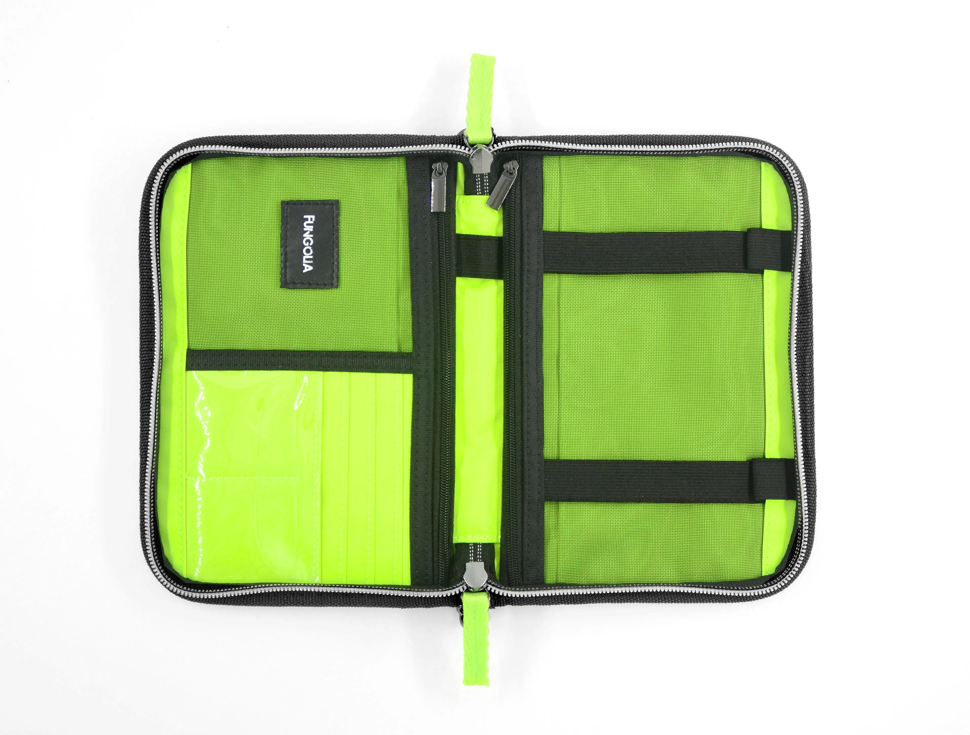 <A 001f> Fungolia MA1 Passport Holder (Black/Lime green)