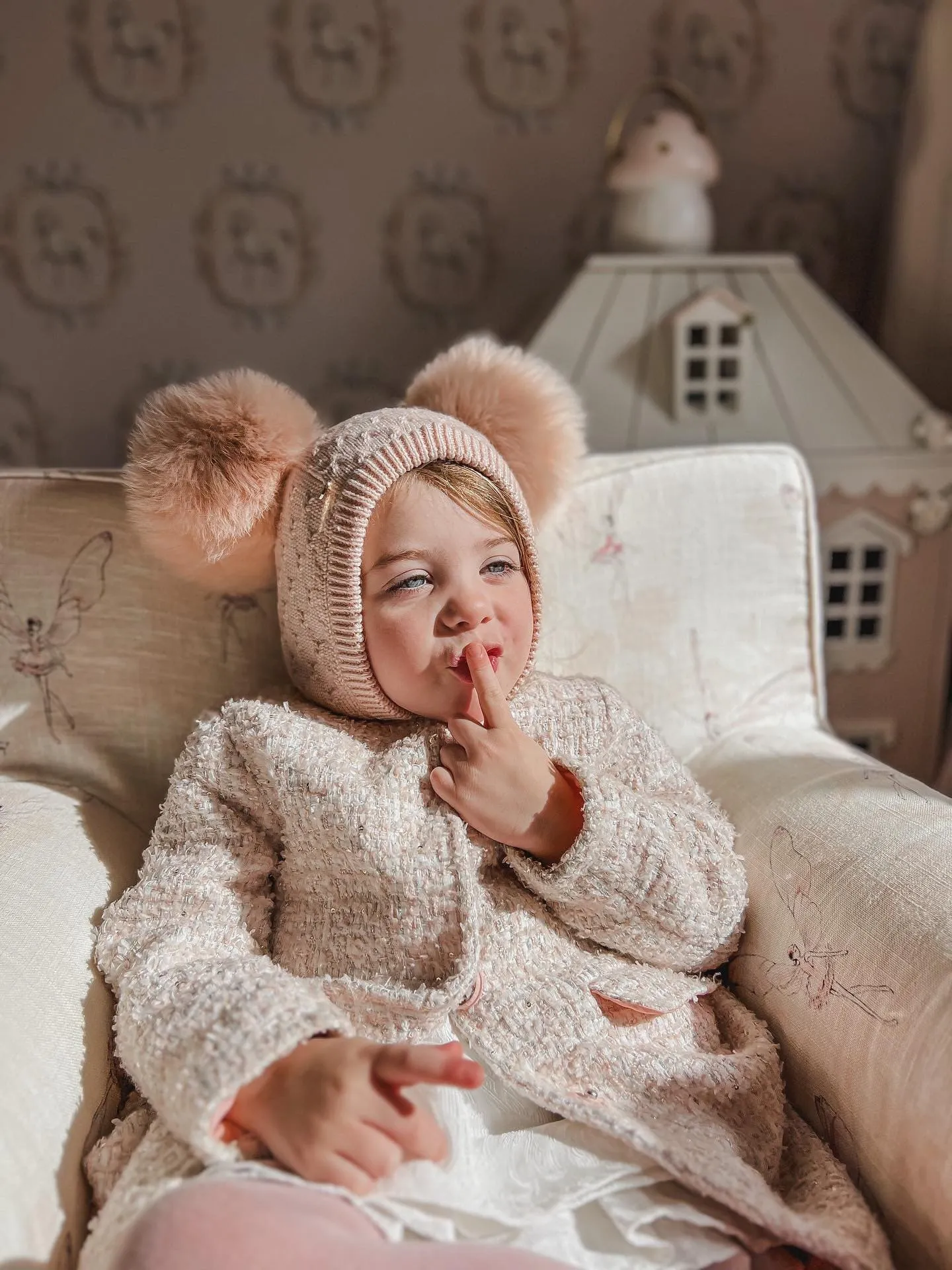 Luna Merino Wool Pink Balaclava Hat