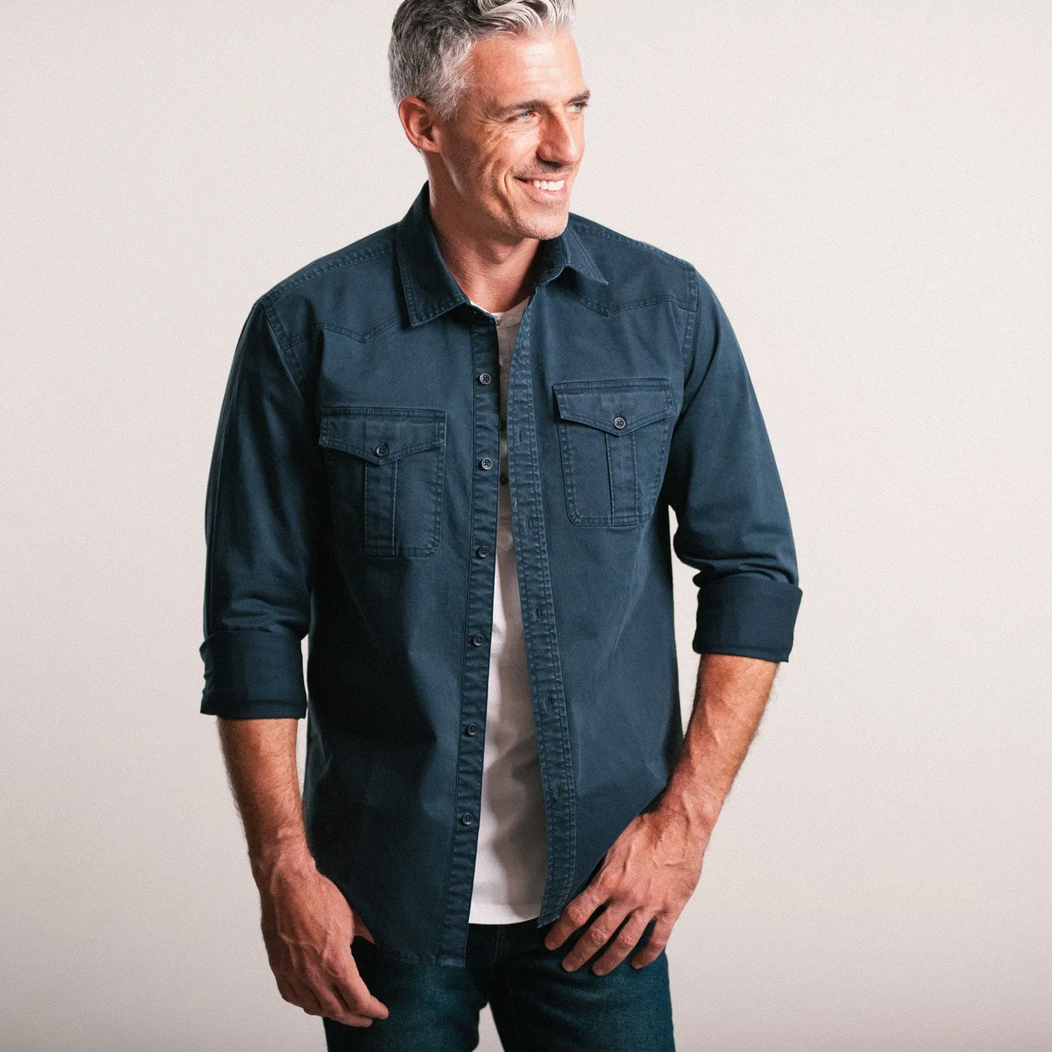 Maker Shirt Jacket – Navy Heavy Weight Cotton Twill