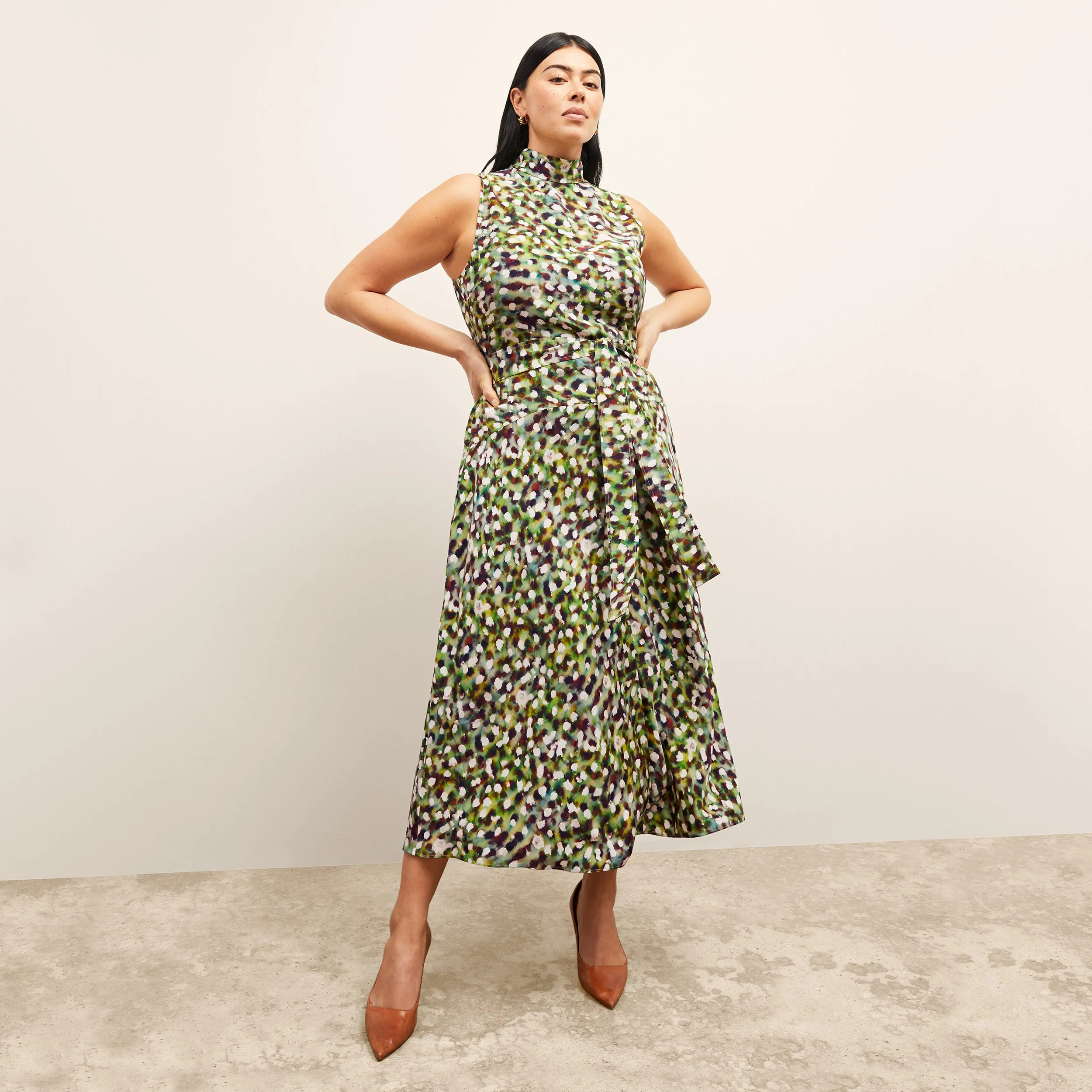 Martina Dress - Washable Silk :: Spotlight Print