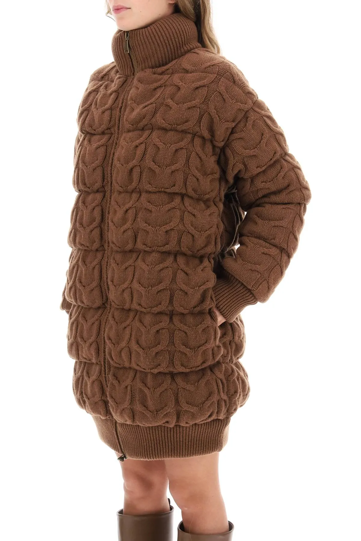 Max Mara Ovatta Knitted Midi Puffer Jacket