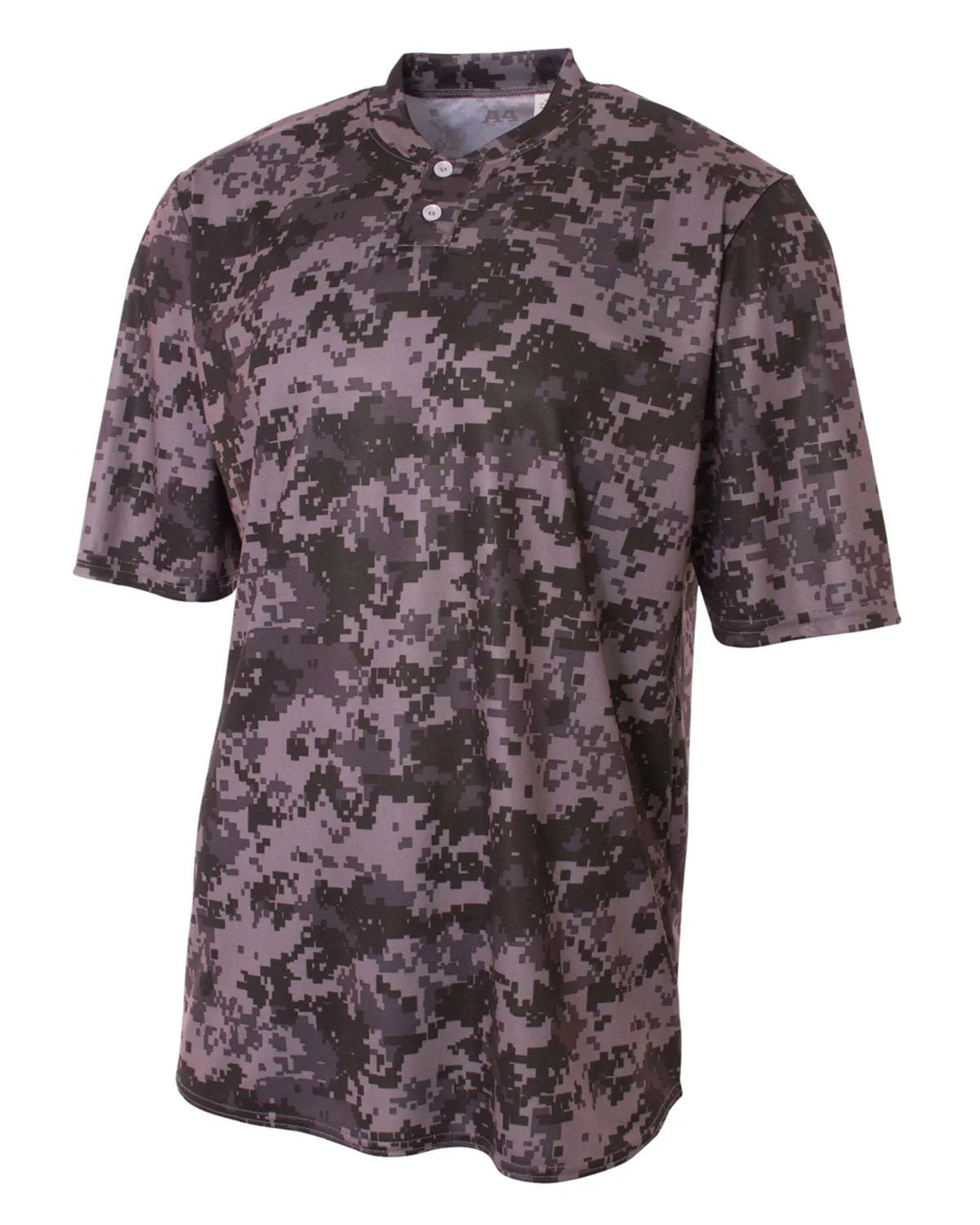 Men's Short Sleeve Camo 2-Button Henley Tee