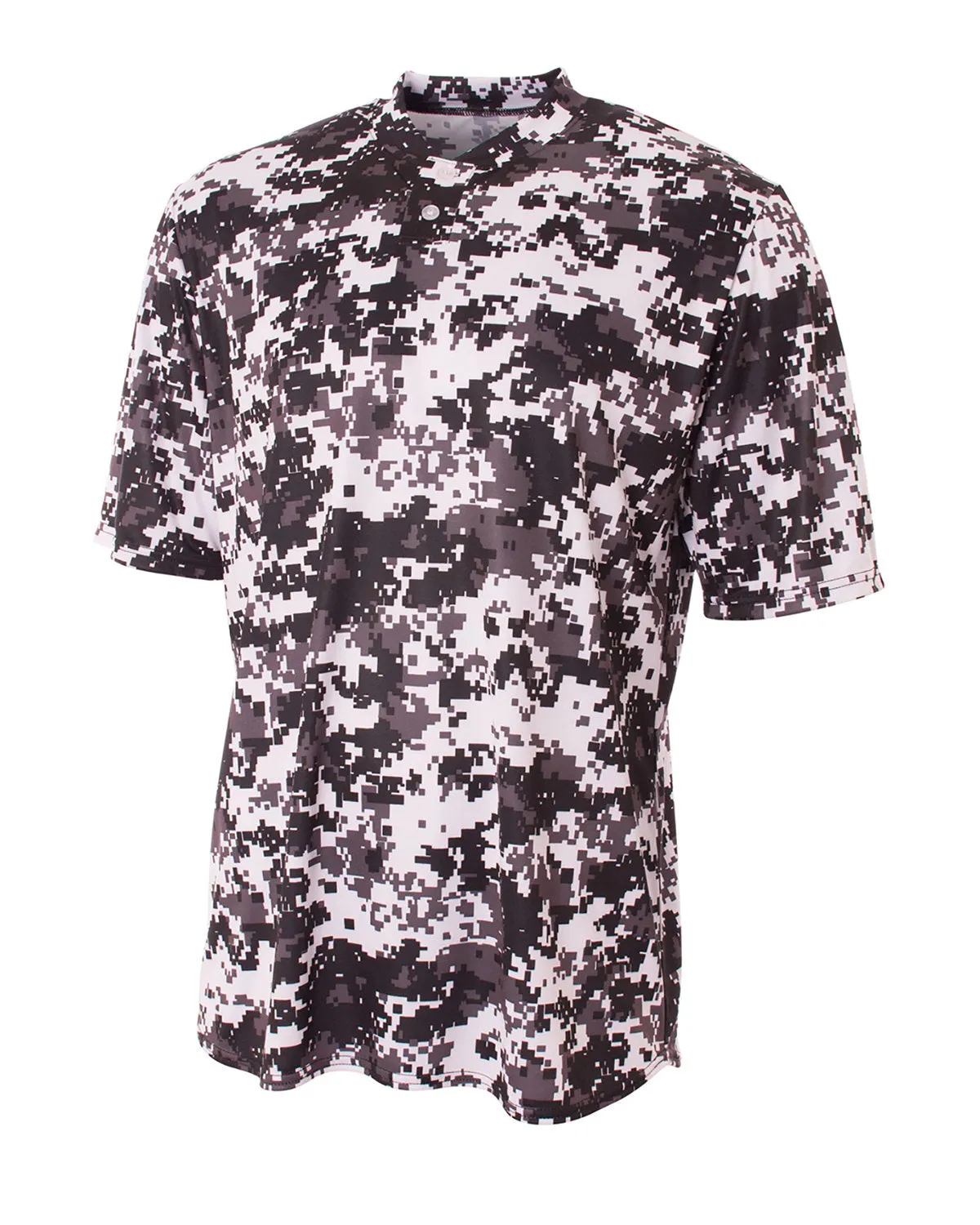 Men's Short Sleeve Camo 2-Button Henley Tee