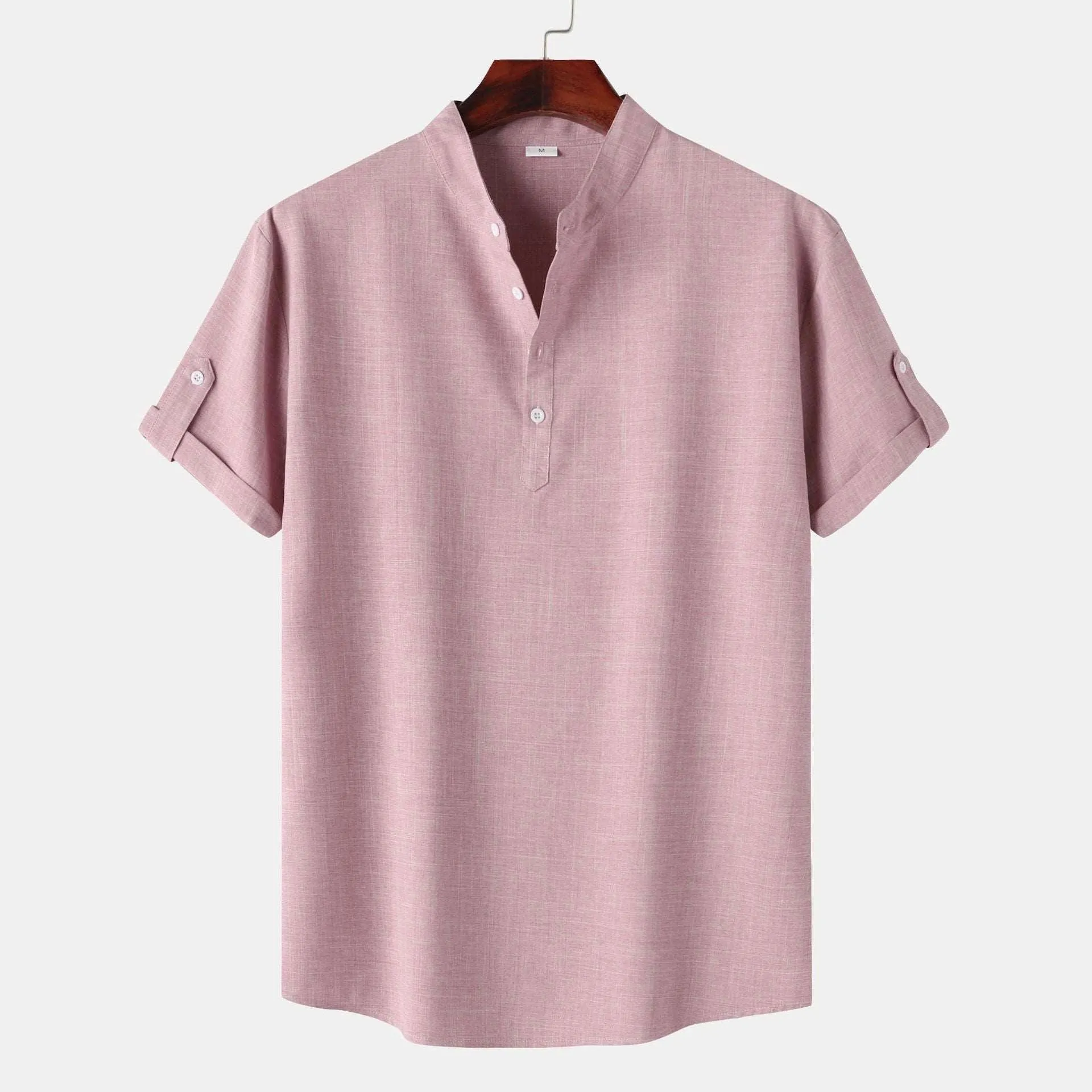 Men's Solid Color Short Sleeve Shirt