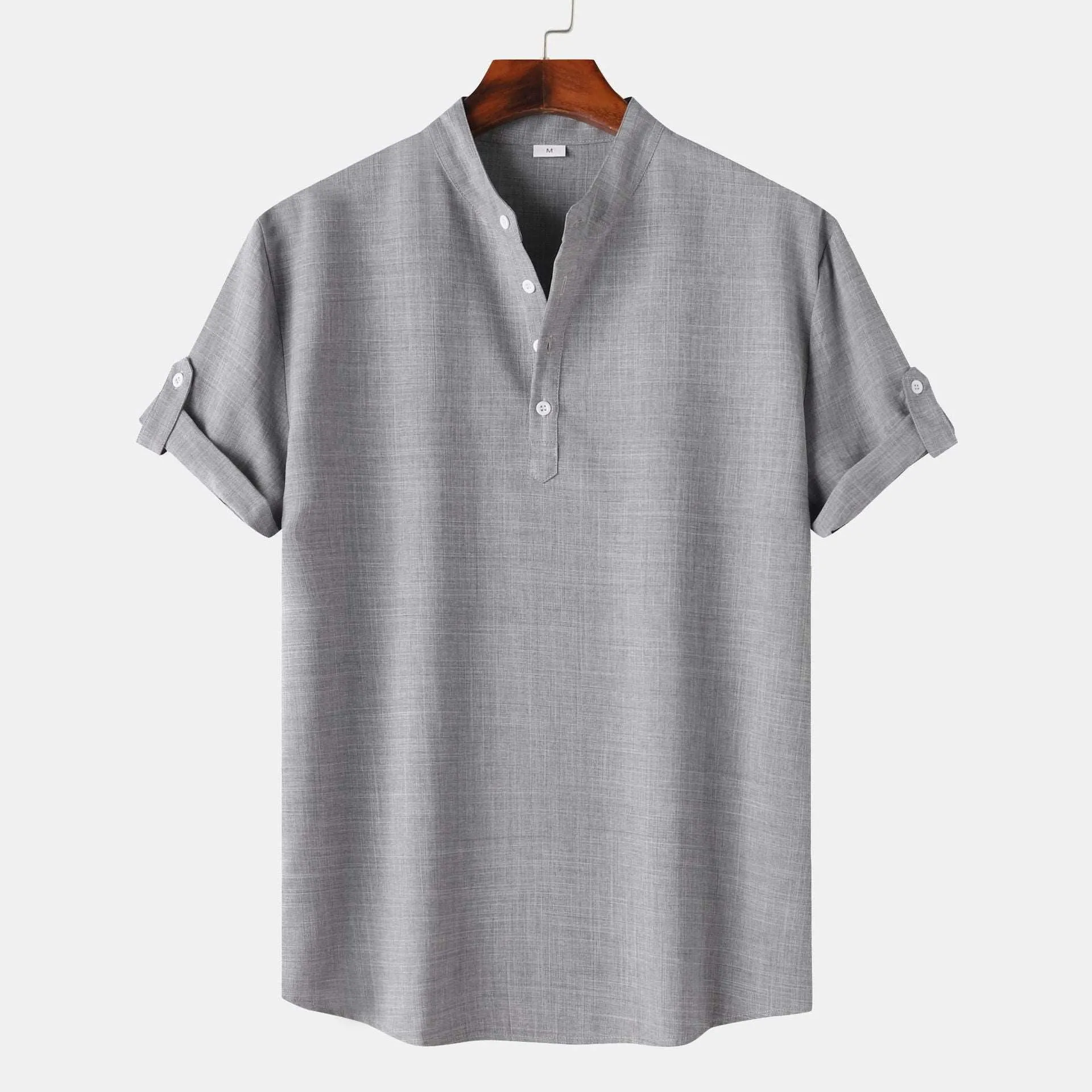 Men's Solid Color Short Sleeve Shirt