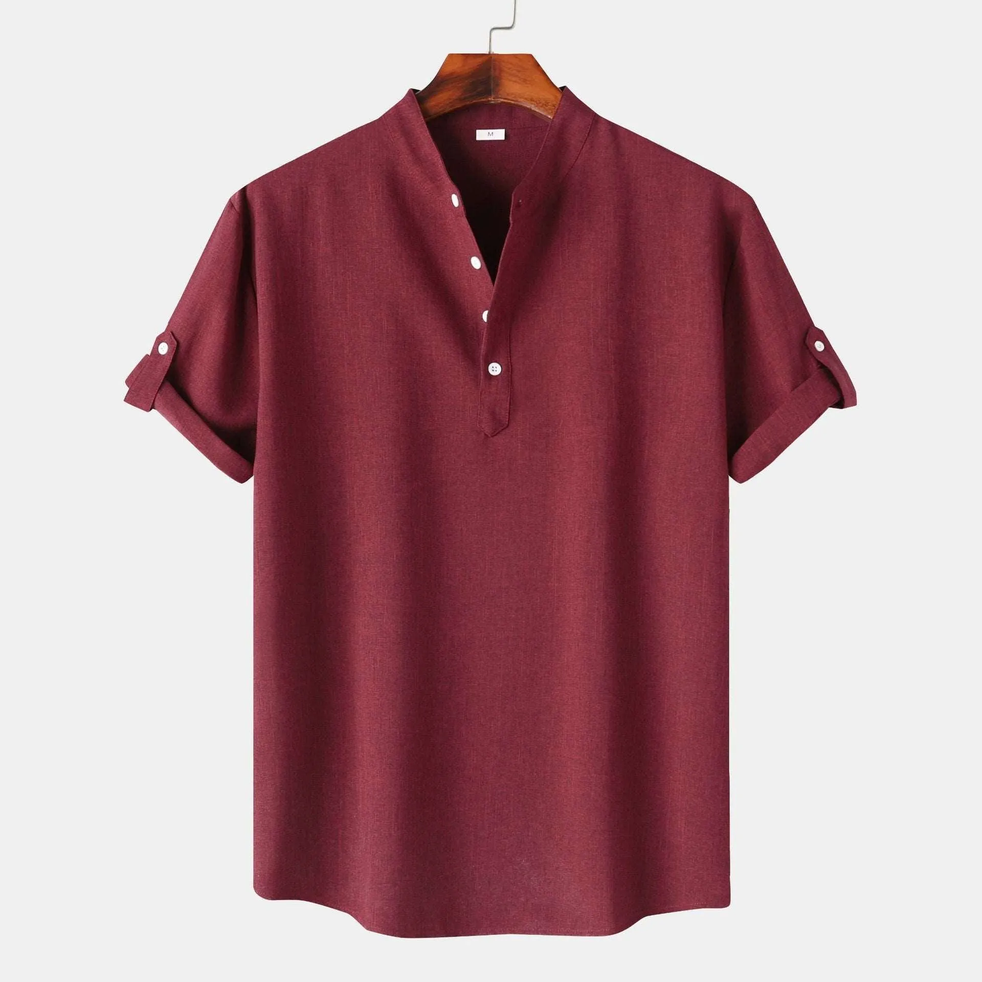 Men's Solid Color Short Sleeve Shirt