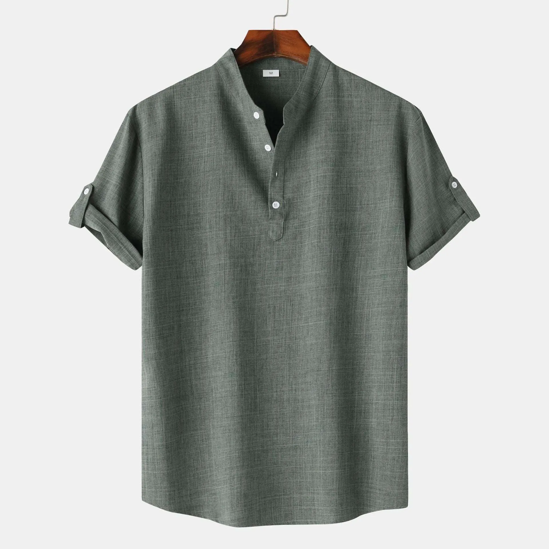 Men's Solid Color Short Sleeve Shirt